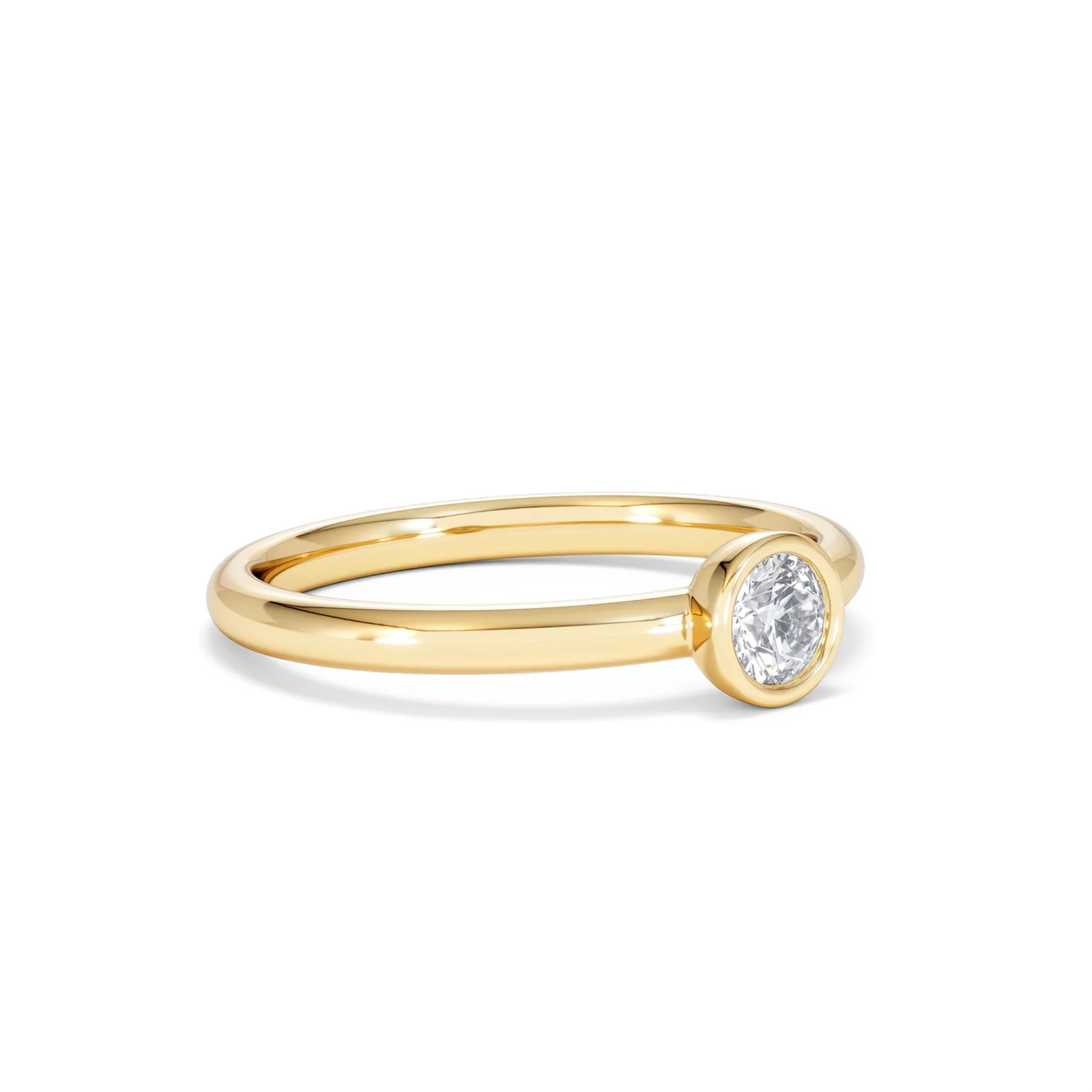 Horizon Round Cut Lab Diamond Solitaire Ring 0.25ct H/SI in 18k Gold Vermeil - Image 19