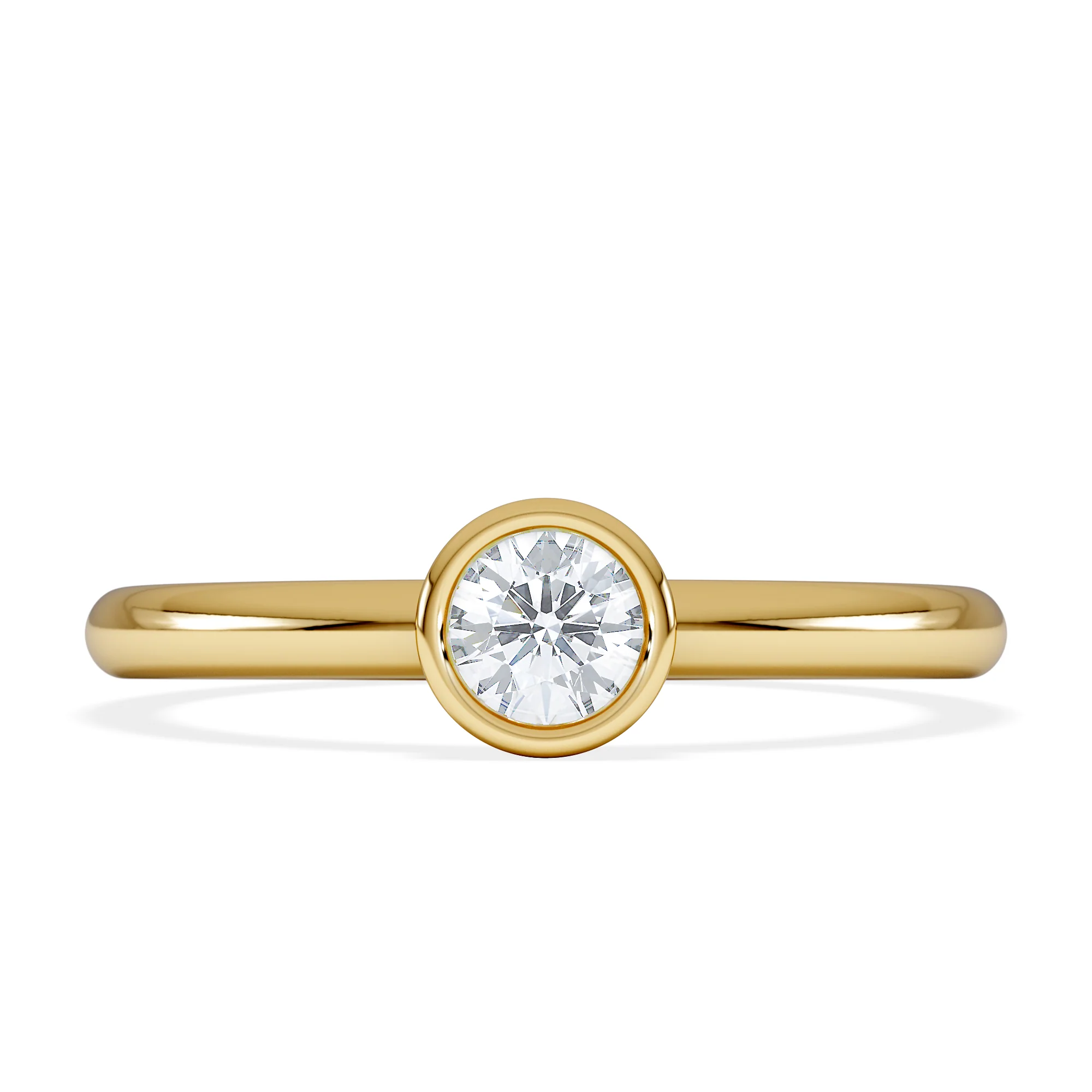 Horizon Round Cut Lab Diamond Solitaire Ring 0.25ct H/SI in 18k Gold Vermeil - Image 7