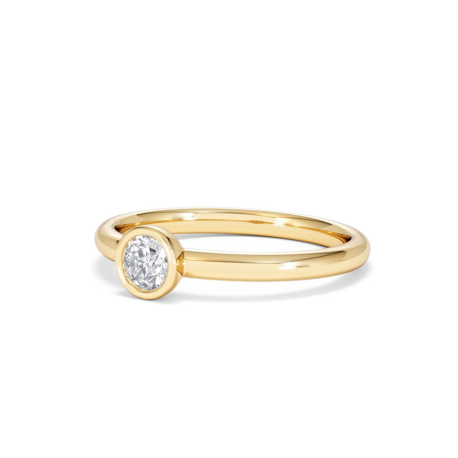 Horizon Round Cut Lab Diamond Solitaire Ring 0.25ct H/SI in 18k Gold Vermeil - Image 82