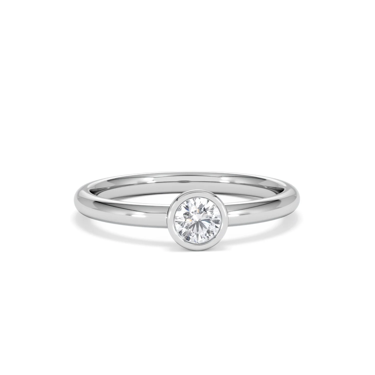 Horizon Round Cut Lab Diamond Solitaire Ring 0.25ct H/SI in 925 Silver - Image 11