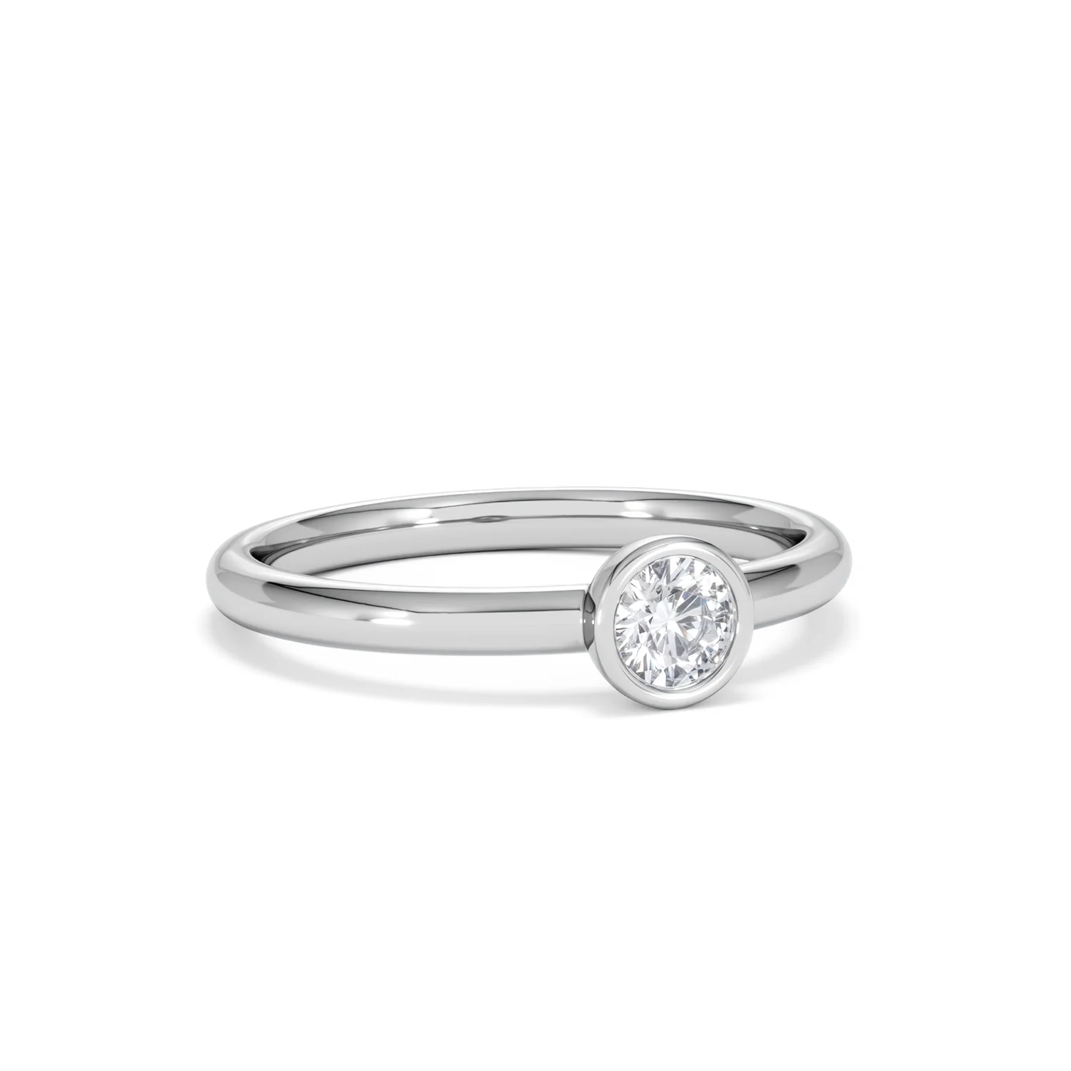 Horizon Round Cut Lab Diamond Solitaire Ring 0.25ct H/SI in 925 Silver - Image 15
