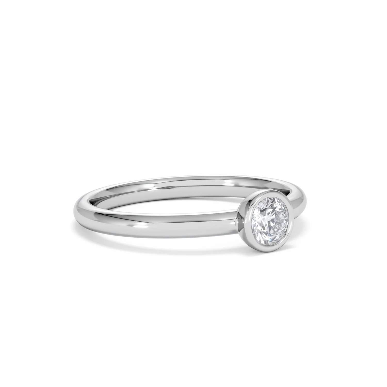 Horizon Round Cut Lab Diamond Solitaire Ring 0.25ct H/SI in 925 Silver - Image 18