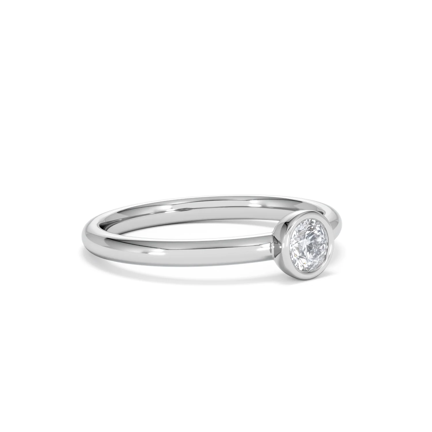 Horizon Round Cut Lab Diamond Solitaire Ring 0.25ct H/SI in 925 Silver - Image 19