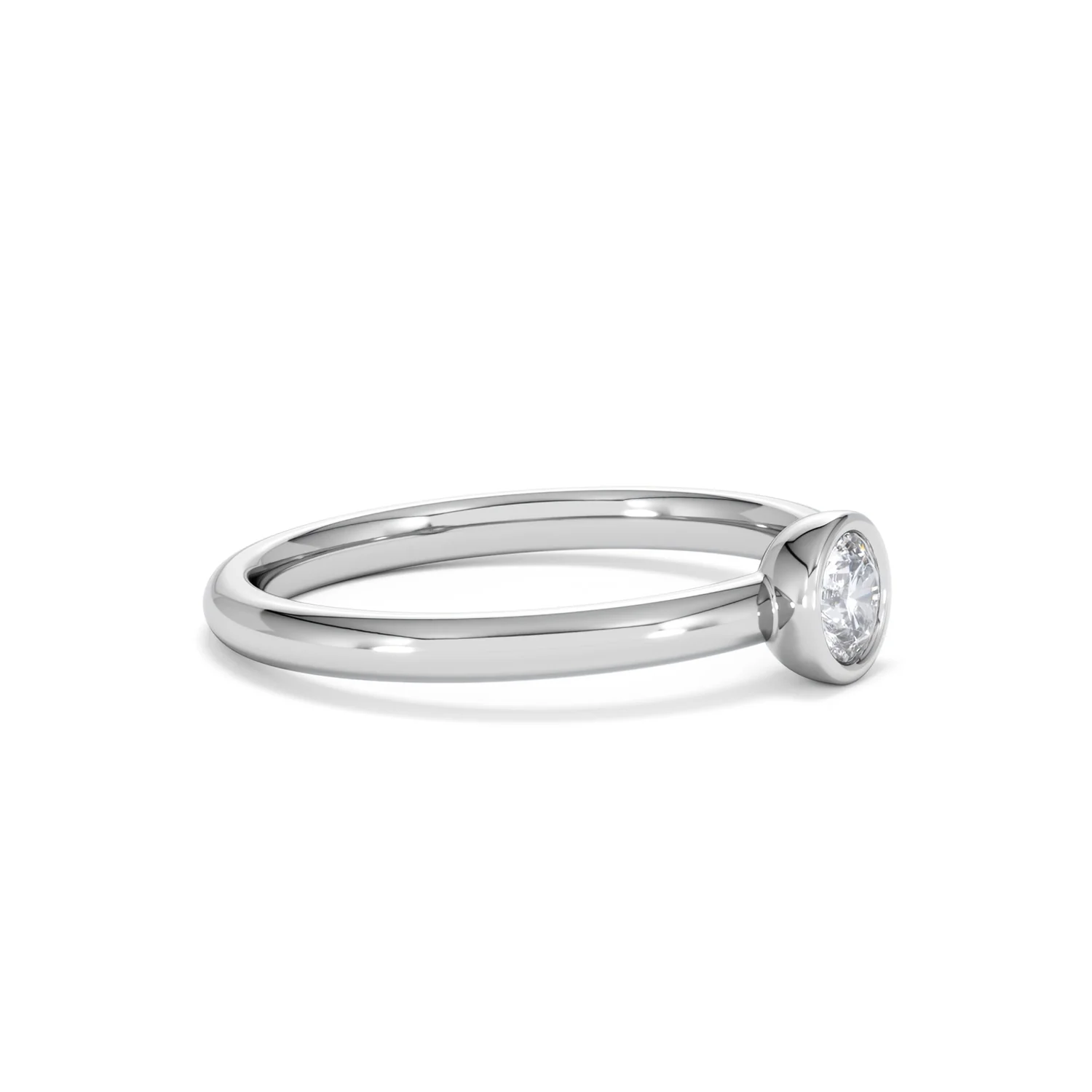 Horizon Round Cut Lab Diamond Solitaire Ring 0.25ct H/SI in 925 Silver - Image 23