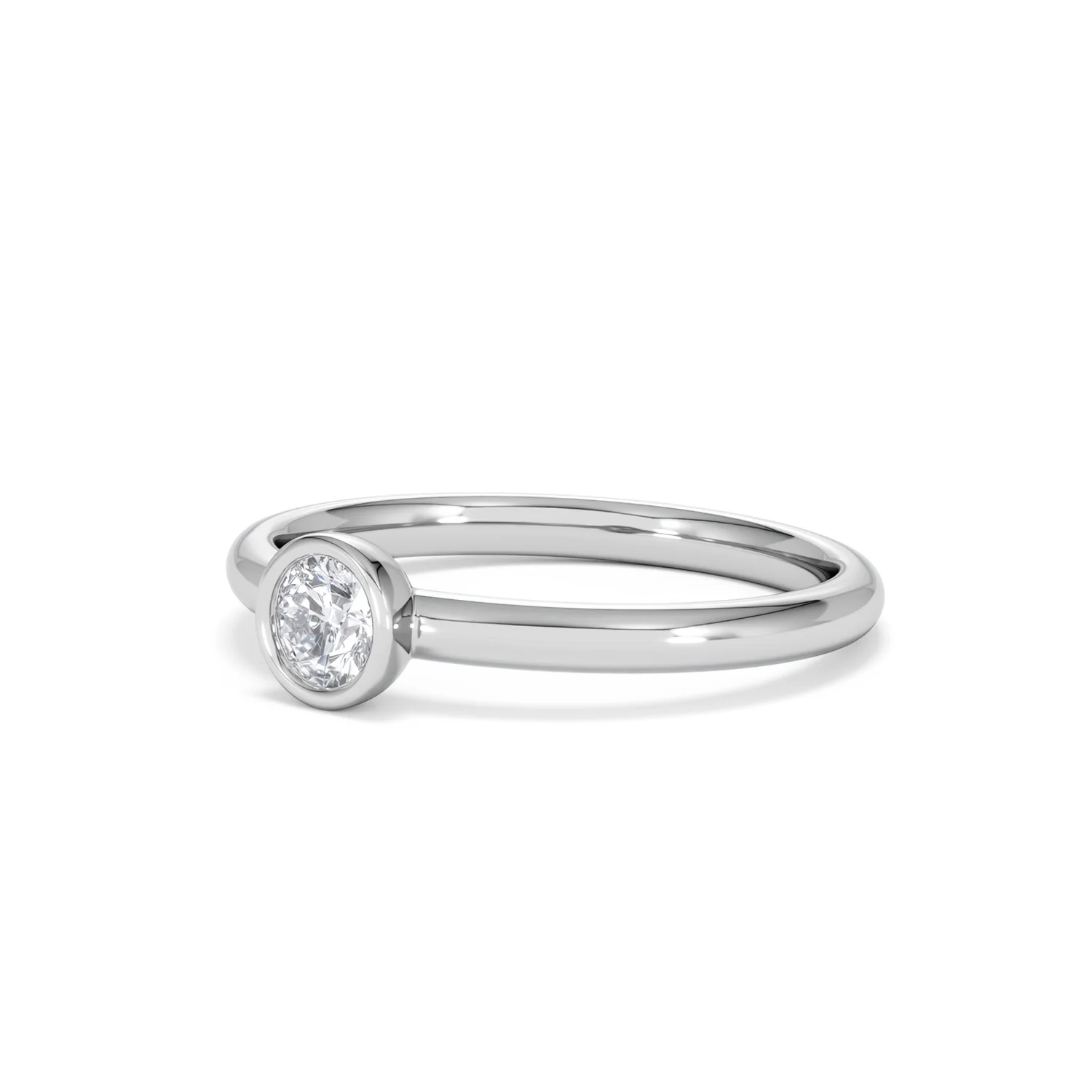 Horizon Round Cut Lab Diamond Solitaire Ring 0.25ct H/SI in 925 Silver - Image 81