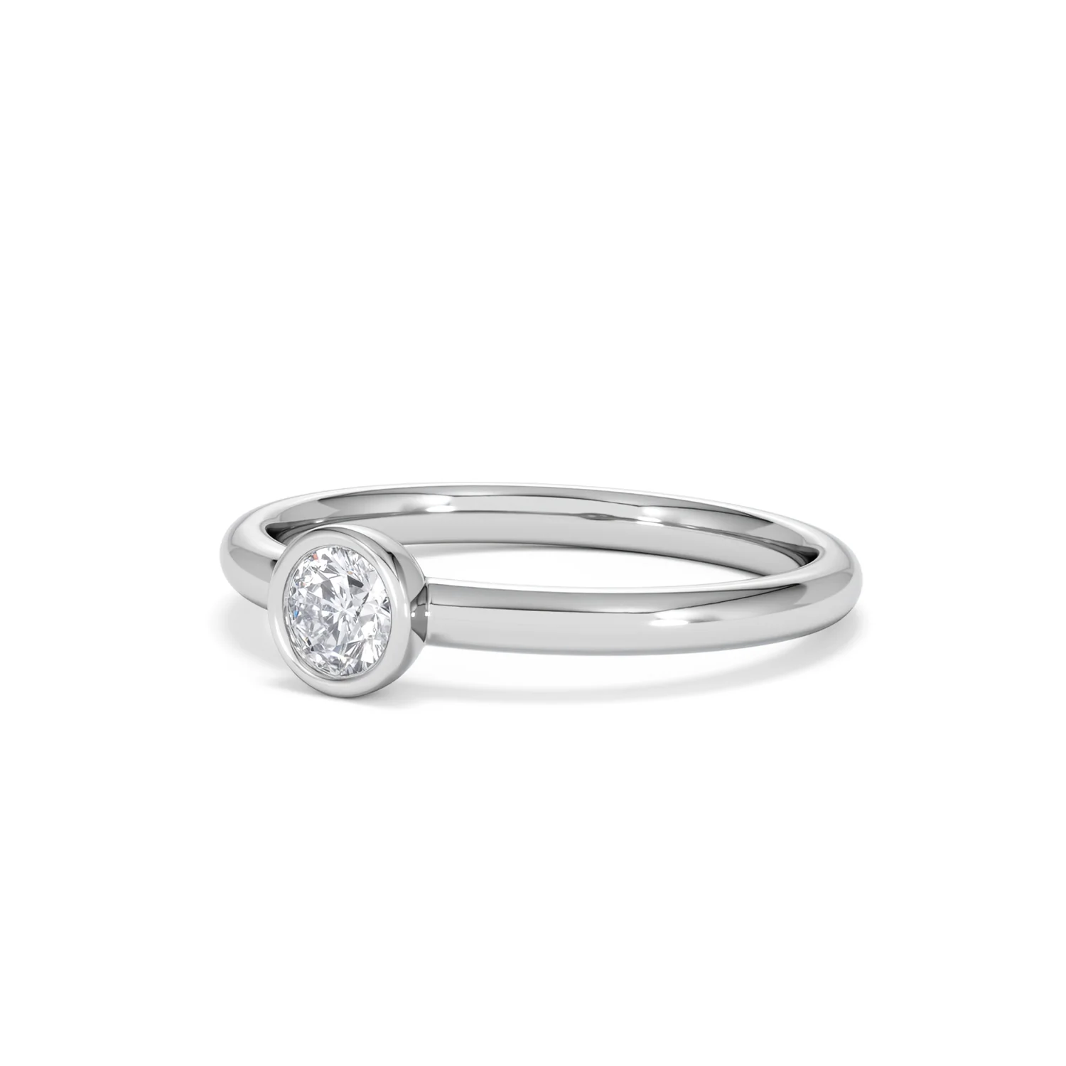 Horizon Round Cut Lab Diamond Solitaire Ring 0.25ct H/SI in 925 Silver - Image 82