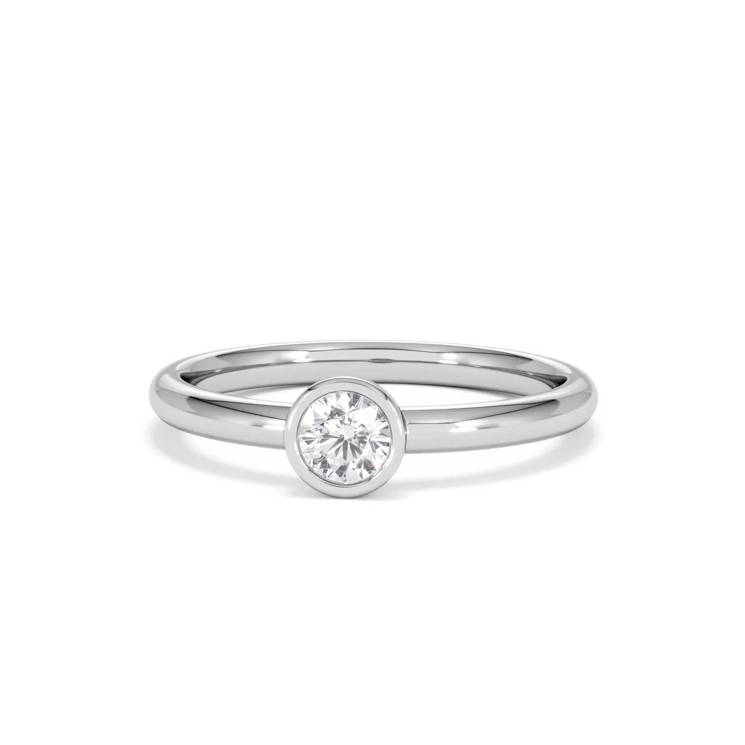 Horizon Round Cut Lab Diamond Solitaire Ring 0.25ct H/SI in 925 Silver - Image 88