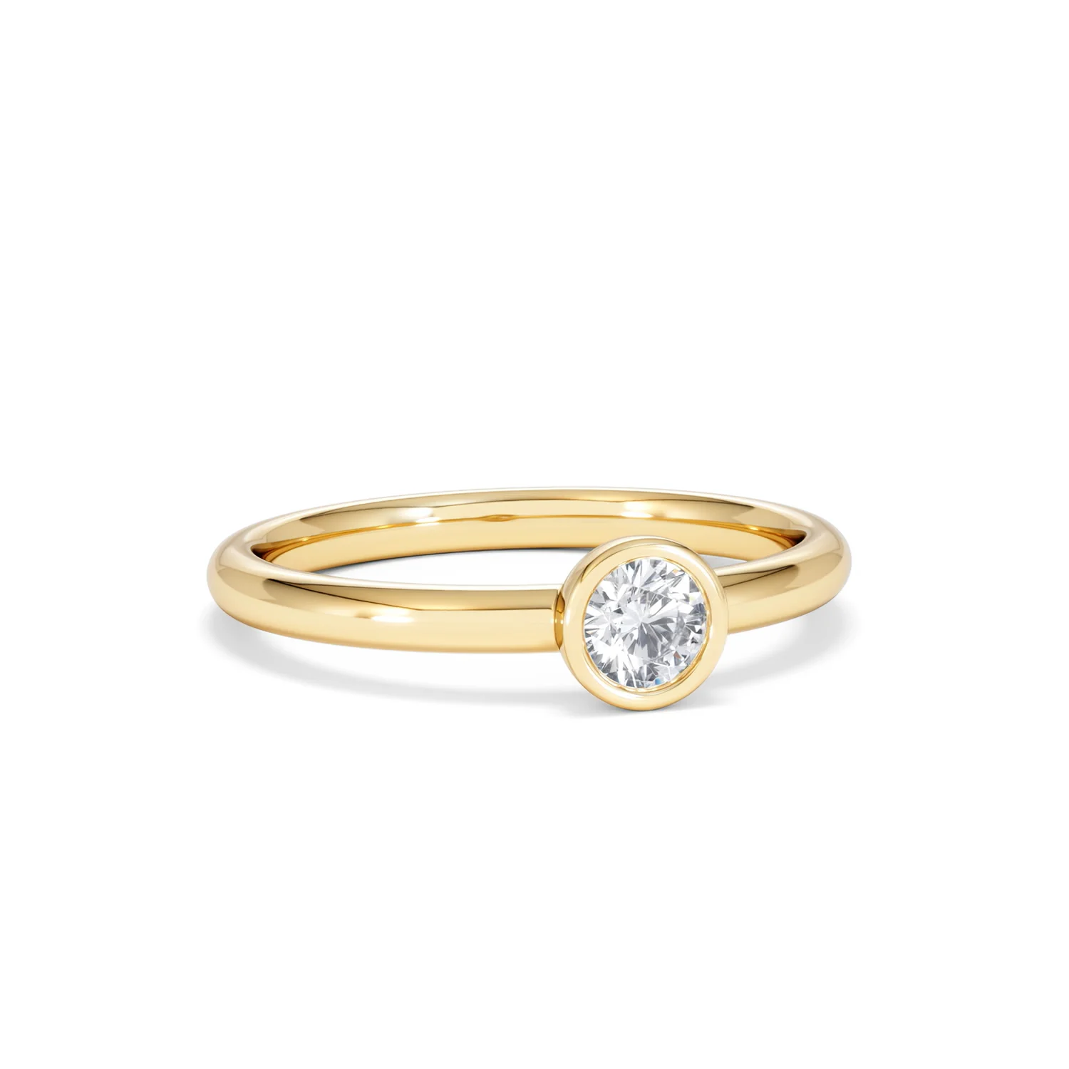 Horizon Round Cut Lab Diamond Solitaire Ring 0.25ct H/SI in 9K Gold - Image 14