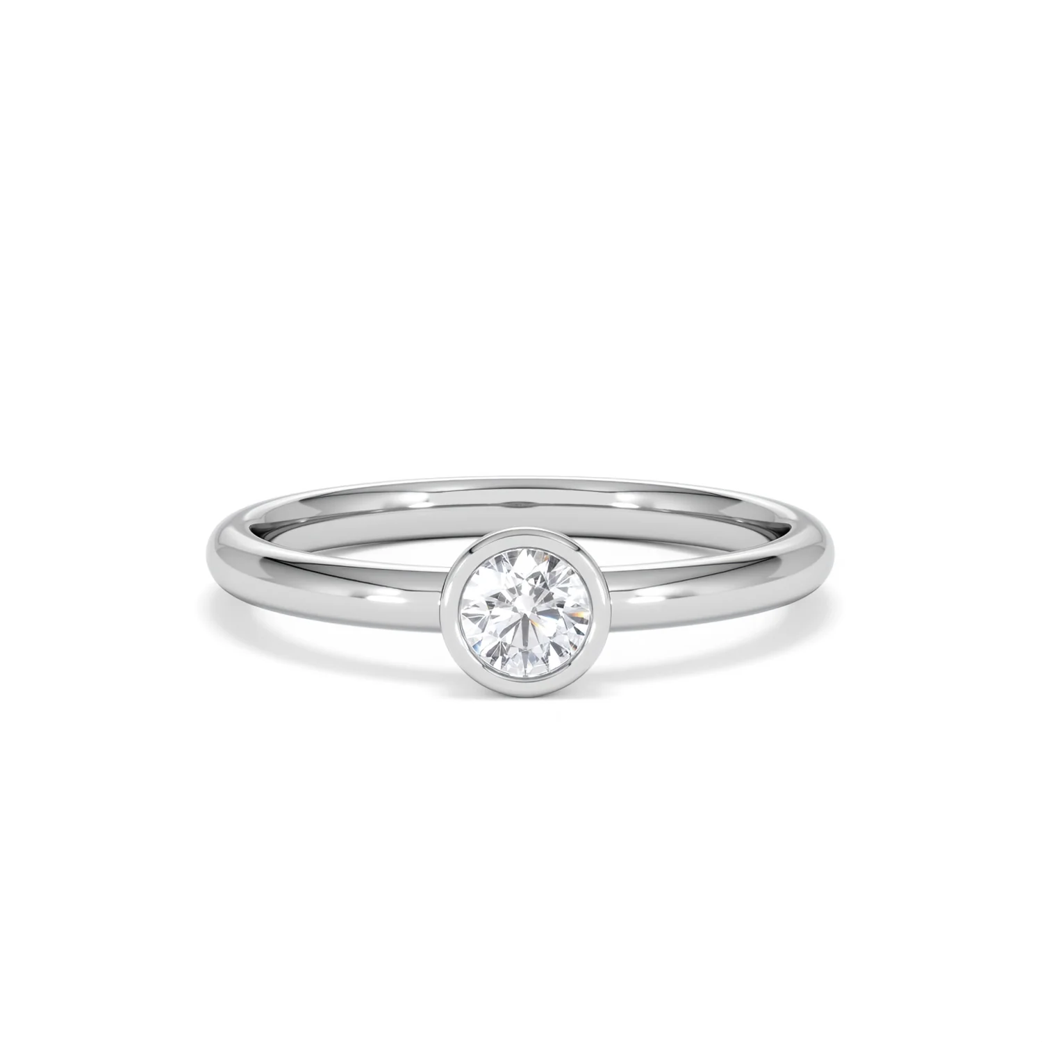 Horizon Round Cut Lab Diamond Solitaire Ring 0.25ct H/SI in 9K White Gold - Image 10