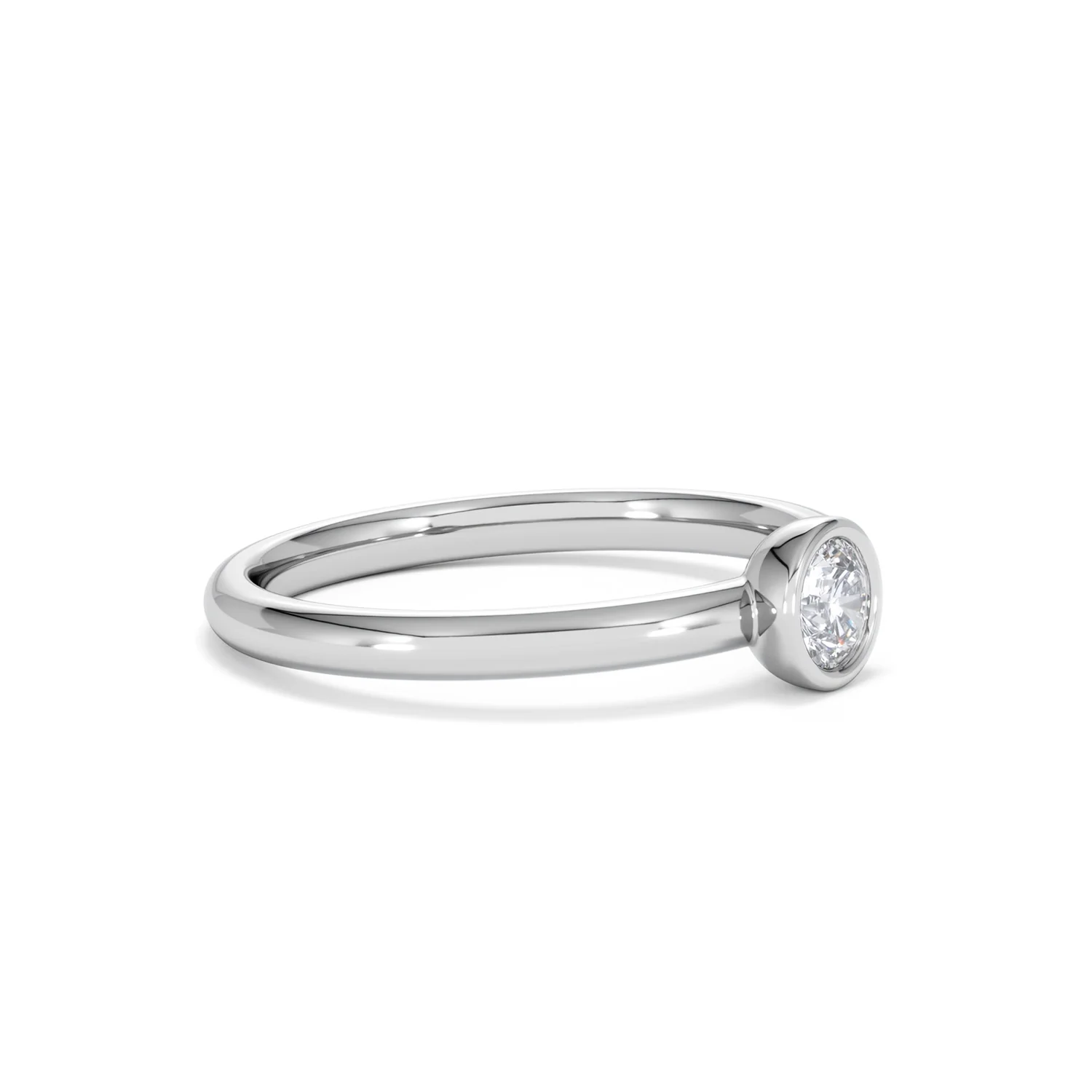Horizon Round Cut Lab Diamond Solitaire Ring 0.25ct H/SI in 9K White Gold - Image 22