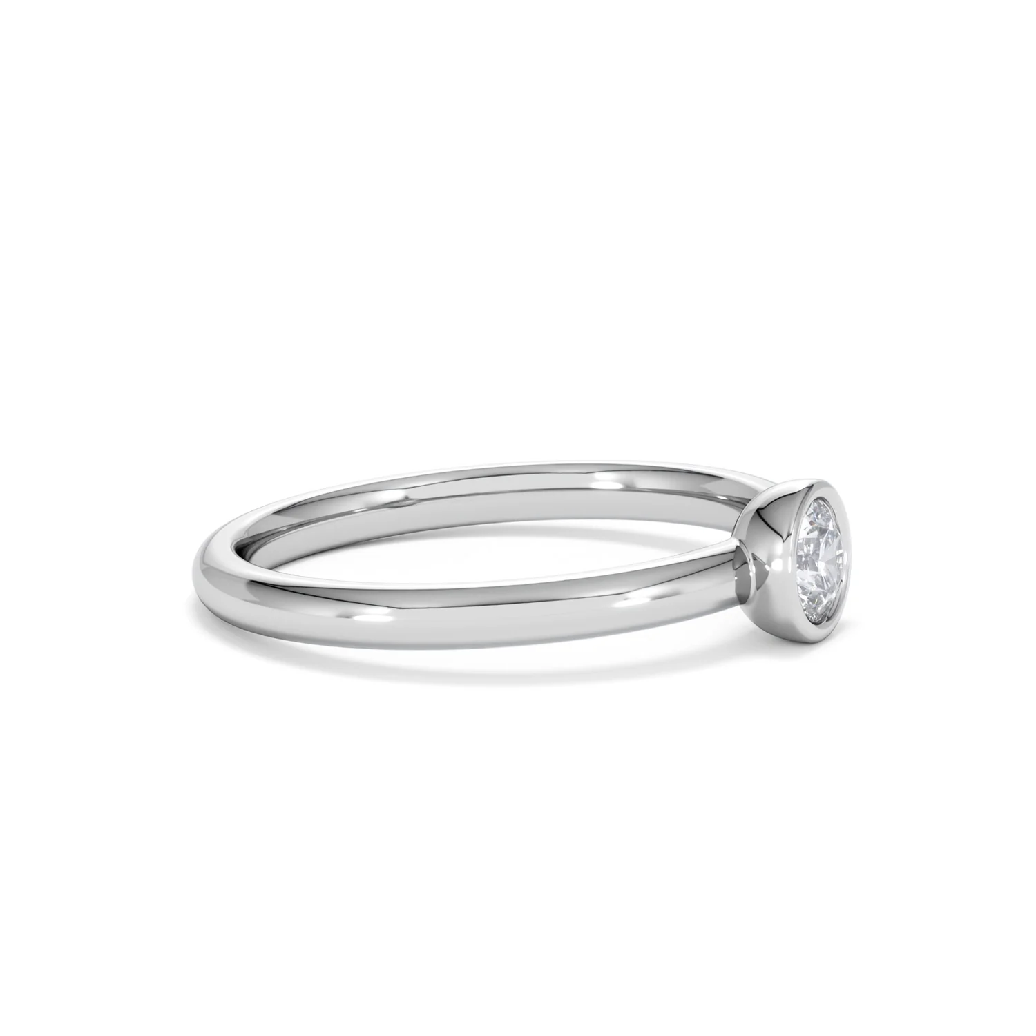 Horizon Round Cut Lab Diamond Solitaire Ring 0.25ct H/SI in 9K White Gold - Image 24