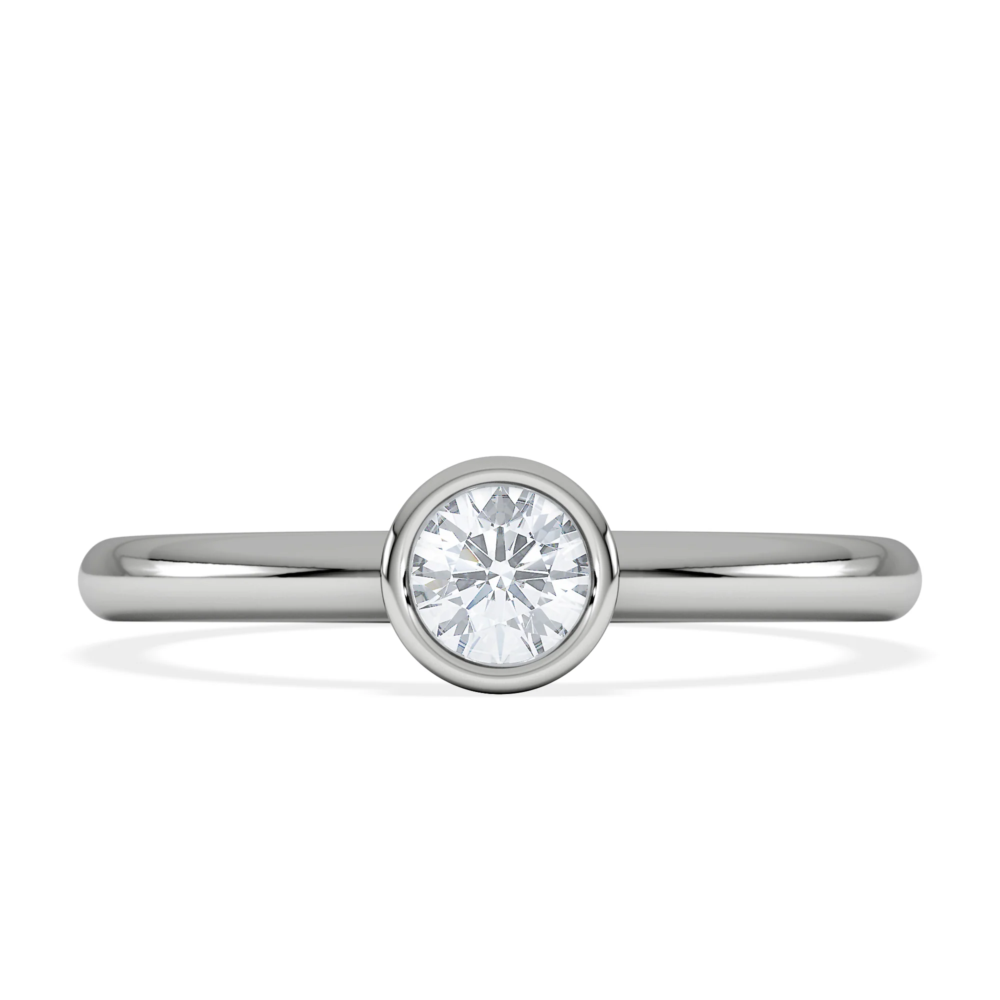 Horizon Round Cut Lab Diamond Solitaire Ring 0.25ct H/SI in 9K White Gold - Image 7