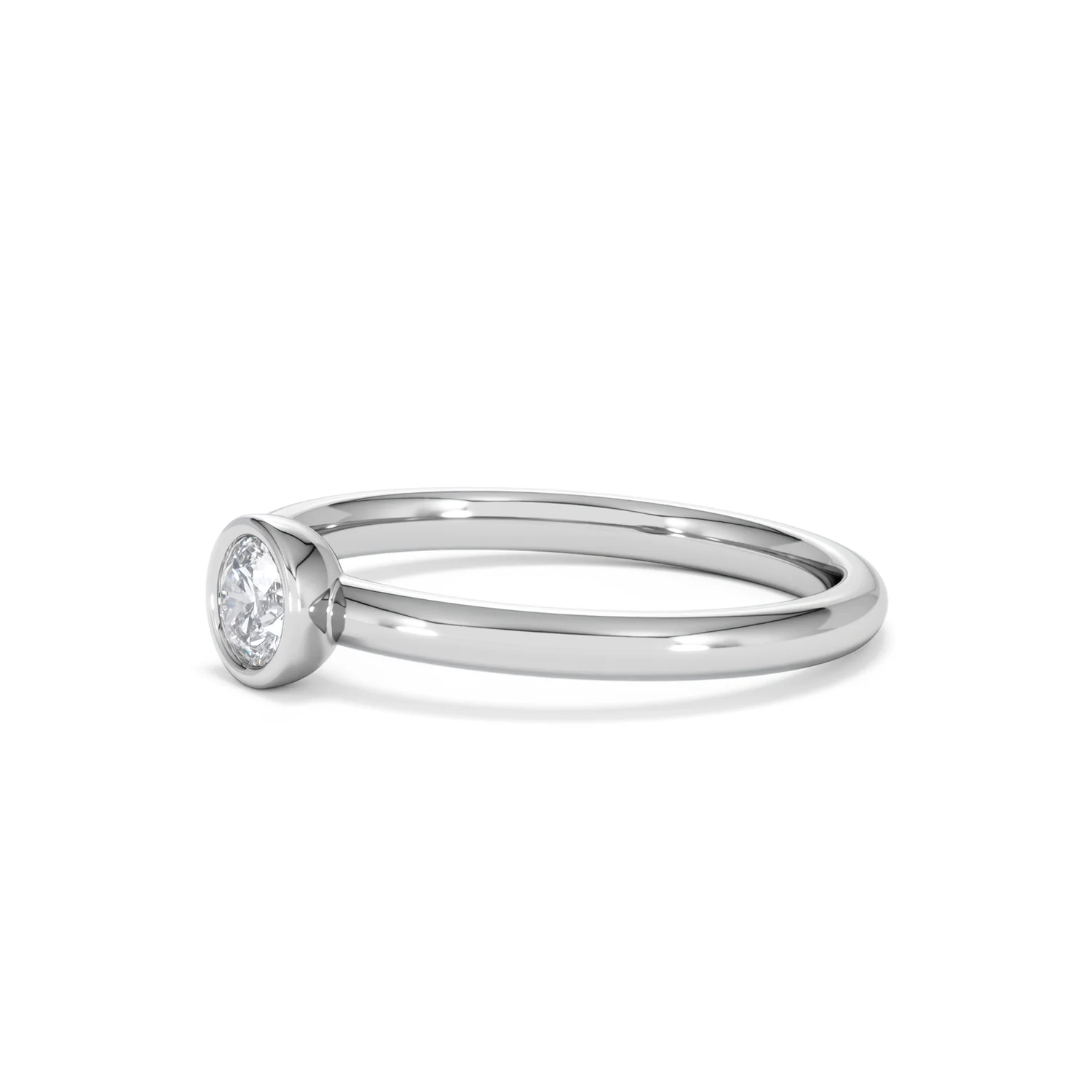 Horizon Round Cut Lab Diamond Solitaire Ring 0.25ct H/SI in 9K White Gold - Image 77