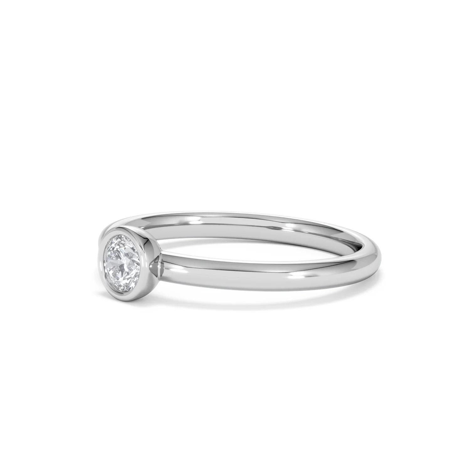 Horizon Round Cut Lab Diamond Solitaire Ring 0.25ct H/SI in 9K White Gold - Image 79