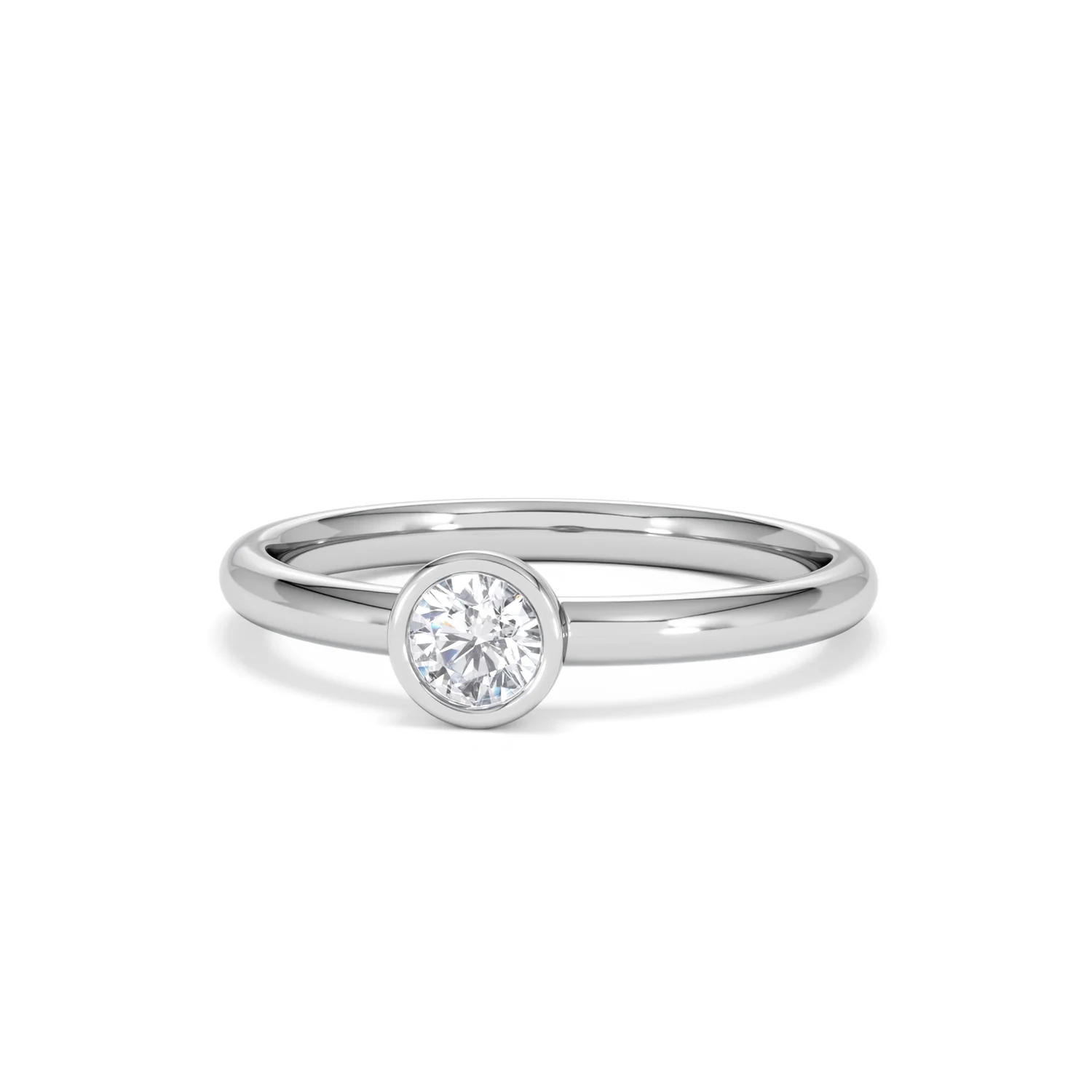 Horizon Round Cut Lab Diamond Solitaire Ring 0.25ct H/SI in 9K White Gold - Image 87