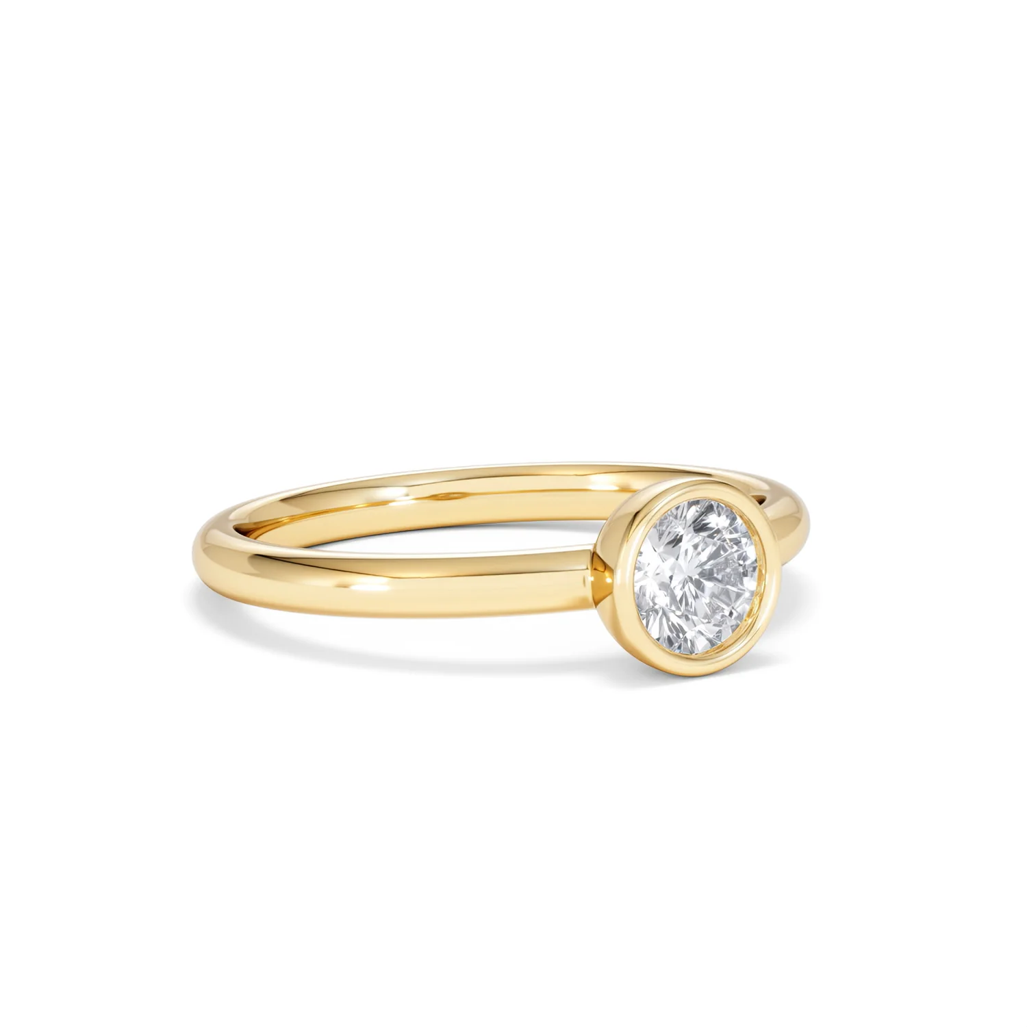 Horizon Round Cut Lab Diamond Solitaire Ring 0.50ct H/SI in 9K Gold - Image 17