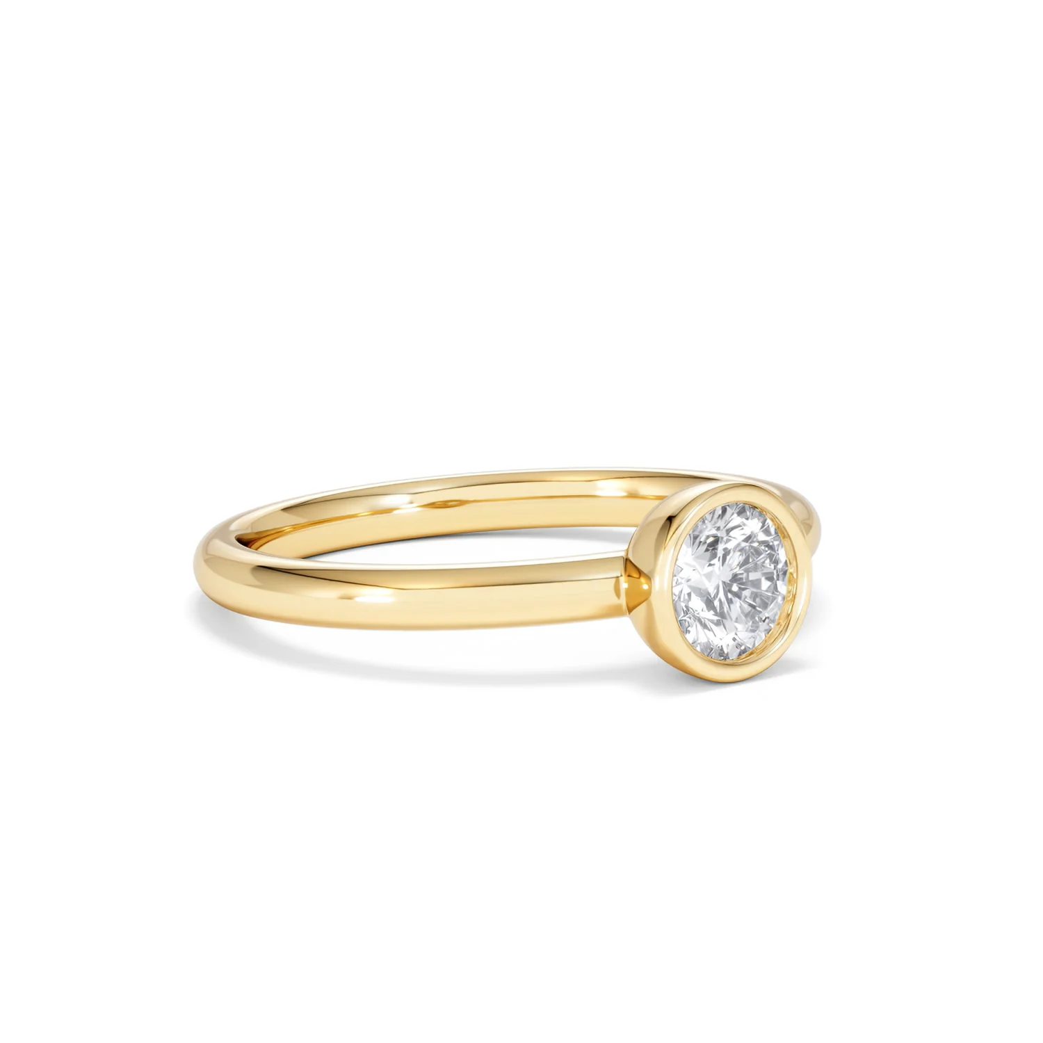 Horizon Round Cut Lab Diamond Solitaire Ring 0.50ct H/SI in 9K Gold - Image 18
