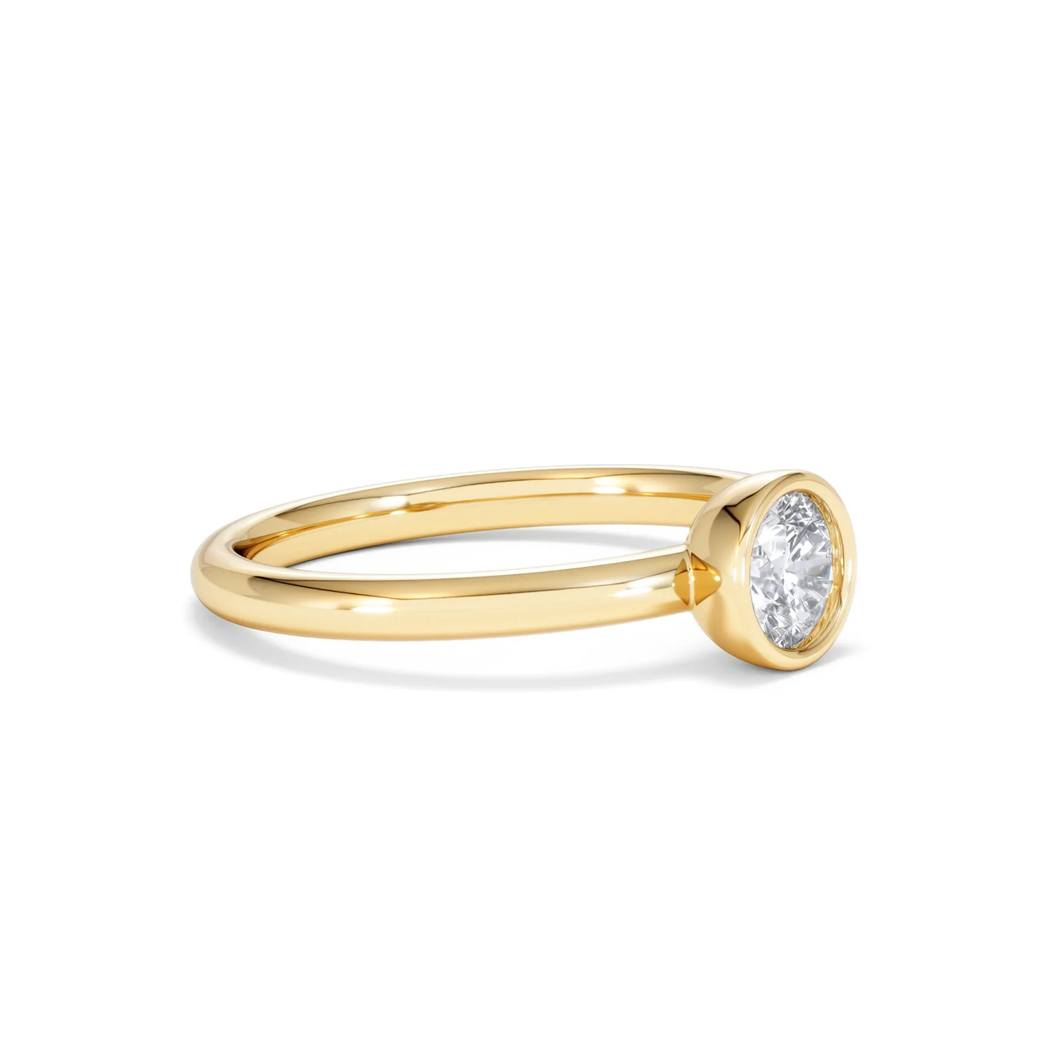 Horizon Round Cut Lab Diamond Solitaire Ring 0.50ct H/SI in 9K Gold - Image 21