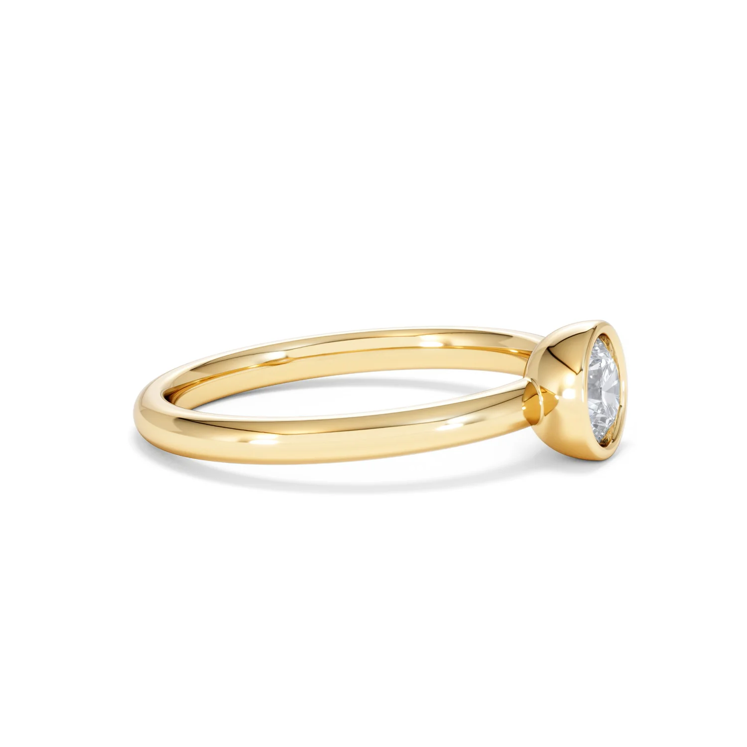 Horizon Round Cut Lab Diamond Solitaire Ring 0.50ct H/SI in 9K Gold - Image 25