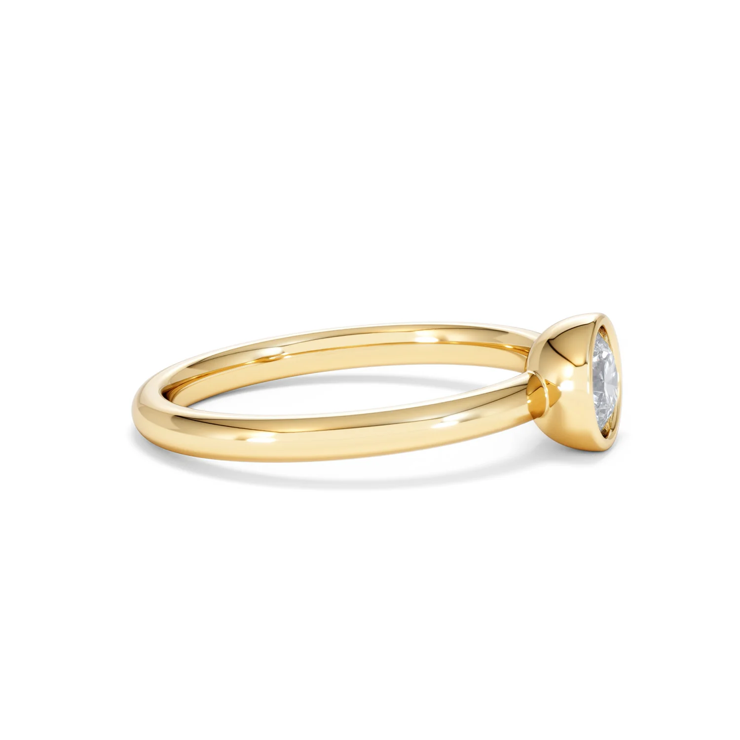 Horizon Round Cut Lab Diamond Solitaire Ring 0.50ct H/SI in 9K Gold - Image 26