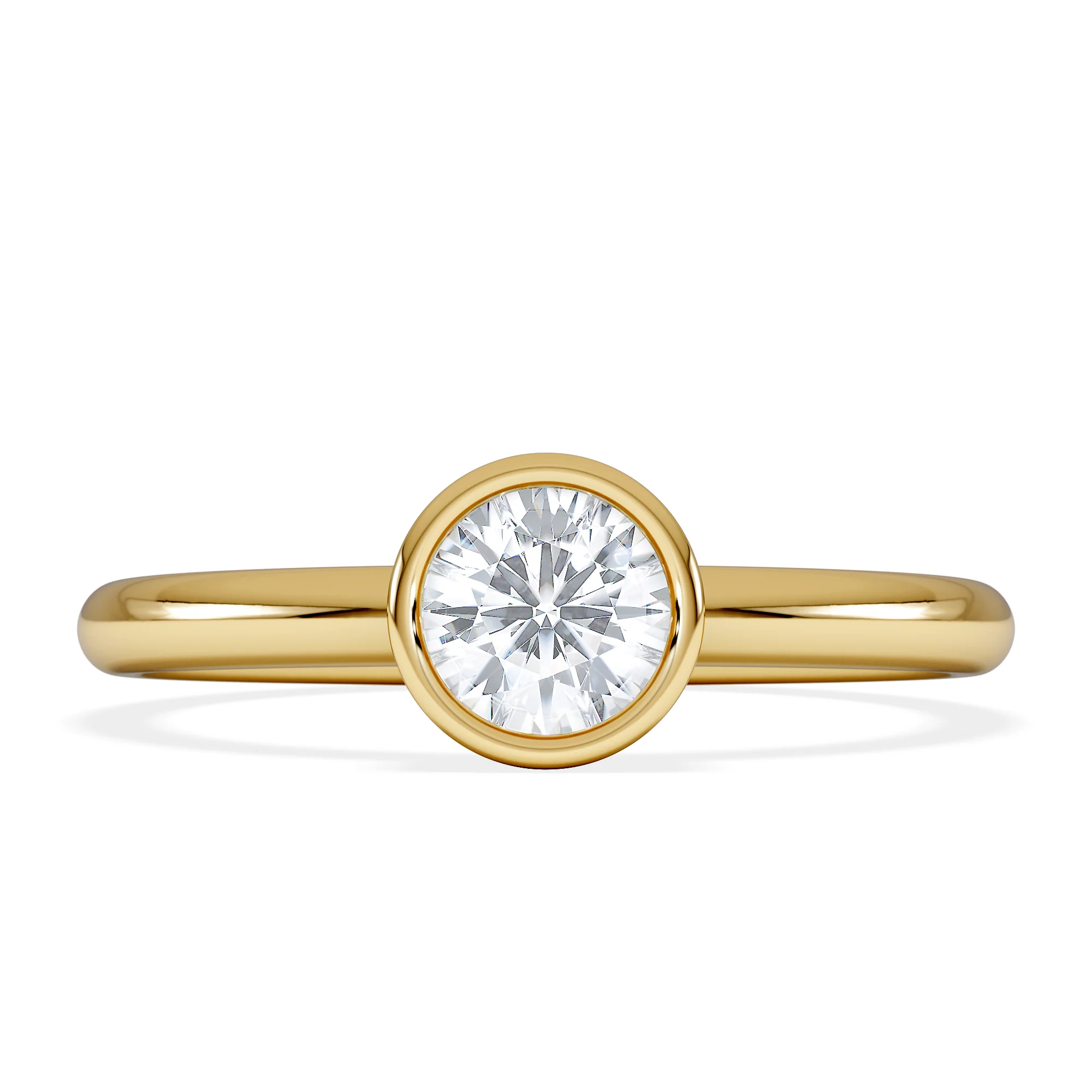 Horizon Round Cut Lab Diamond Solitaire Ring 0.50ct H/SI in 9K Gold - Image 7