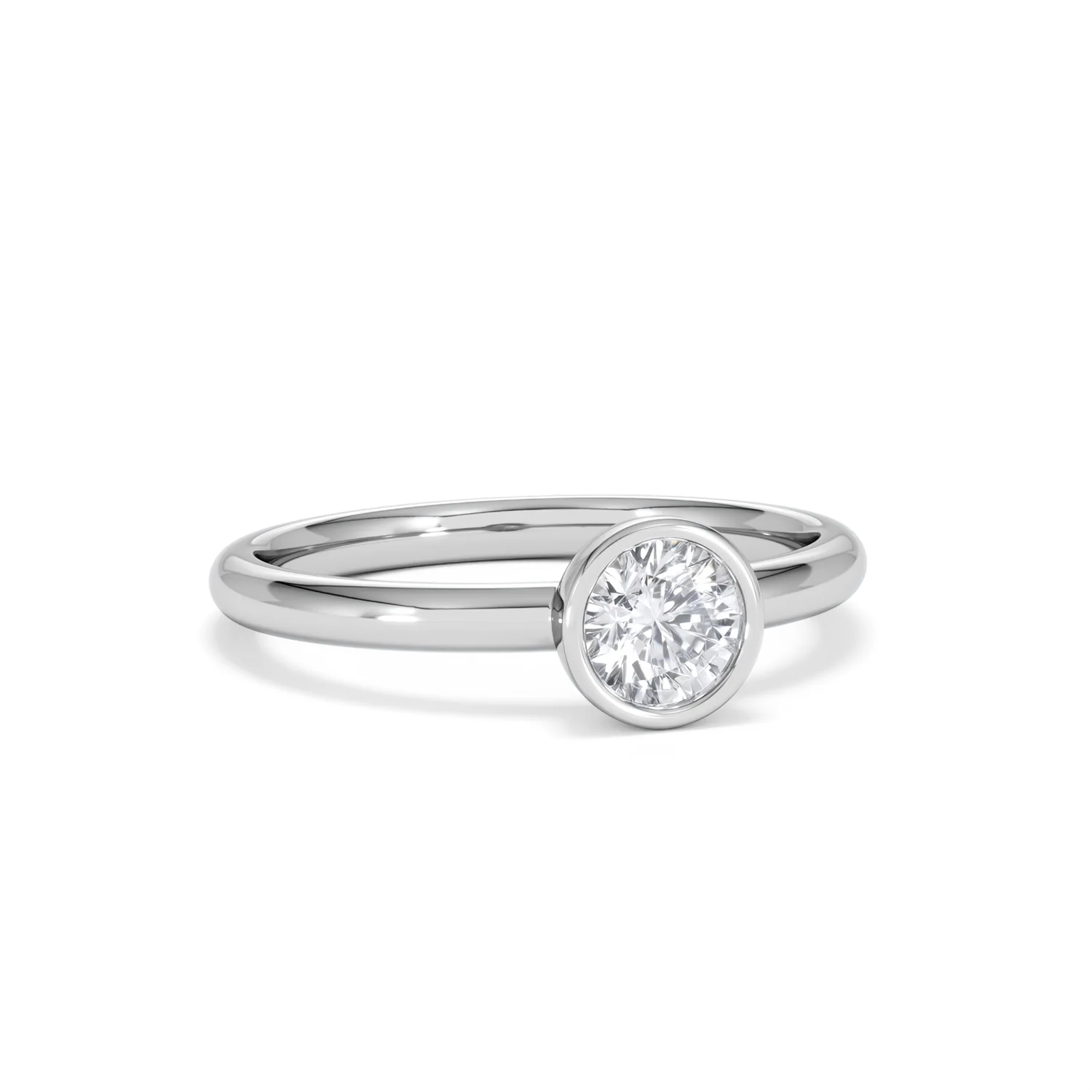 Horizon Round Cut Lab Diamond Solitaire Ring 0.50ct H/SI in 9K White Gold - Image 14