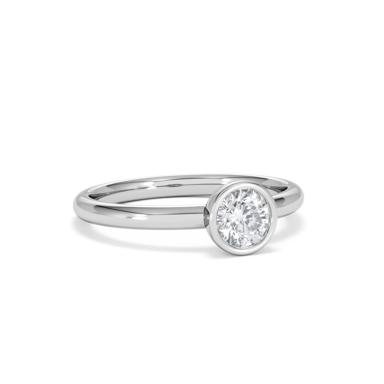 Horizon Round Cut Lab Diamond Solitaire Ring 0.50ct H/SI in 9K White Gold - Image 15