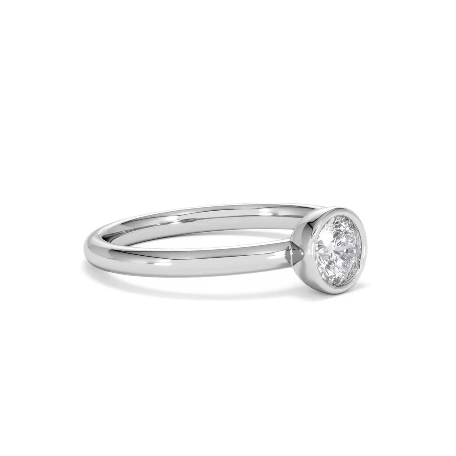 Horizon Round Cut Lab Diamond Solitaire Ring 0.50ct H/SI in 9K White Gold - Image 20