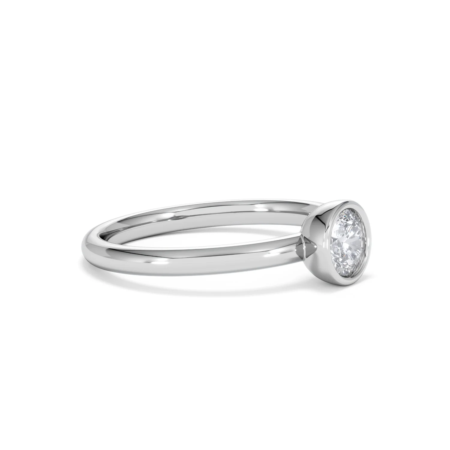 Horizon Round Cut Lab Diamond Solitaire Ring 0.50ct H/SI in 9K White Gold - Image 22