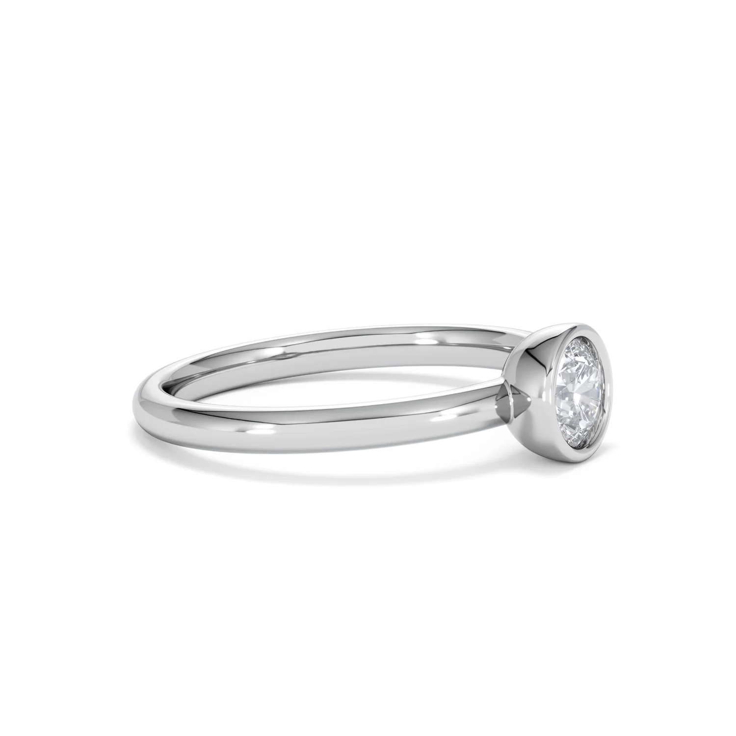 Horizon Round Cut Lab Diamond Solitaire Ring 0.50ct H/SI in 9K White Gold - Image 23