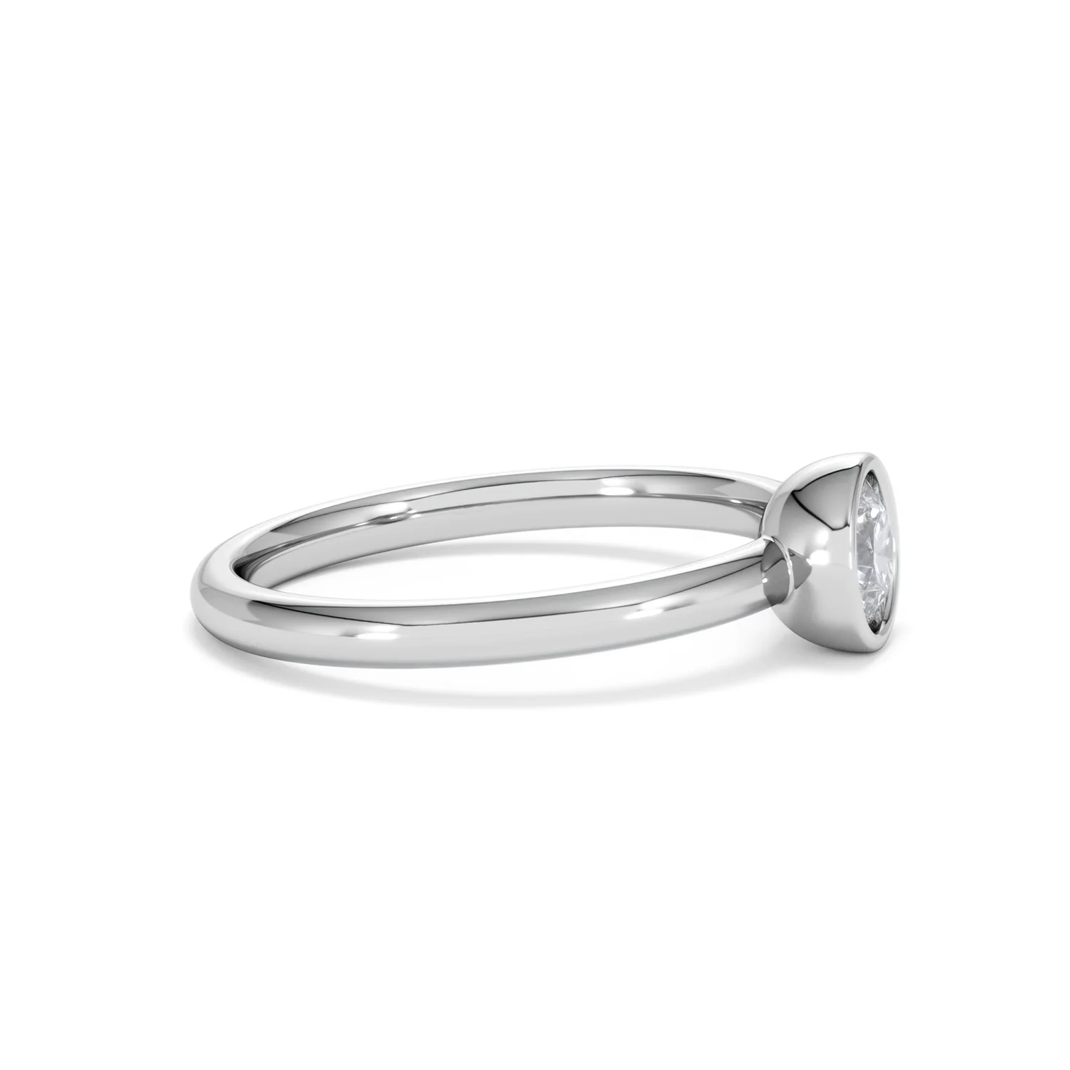 Horizon Round Cut Lab Diamond Solitaire Ring 0.50ct H/SI in 9K White Gold - Image 26