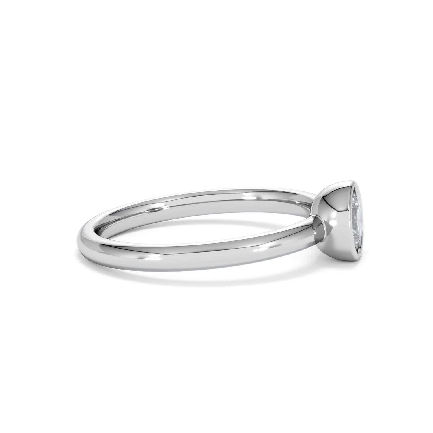 Horizon Round Cut Lab Diamond Solitaire Ring 0.50ct H/SI in 9K White Gold - Image 27