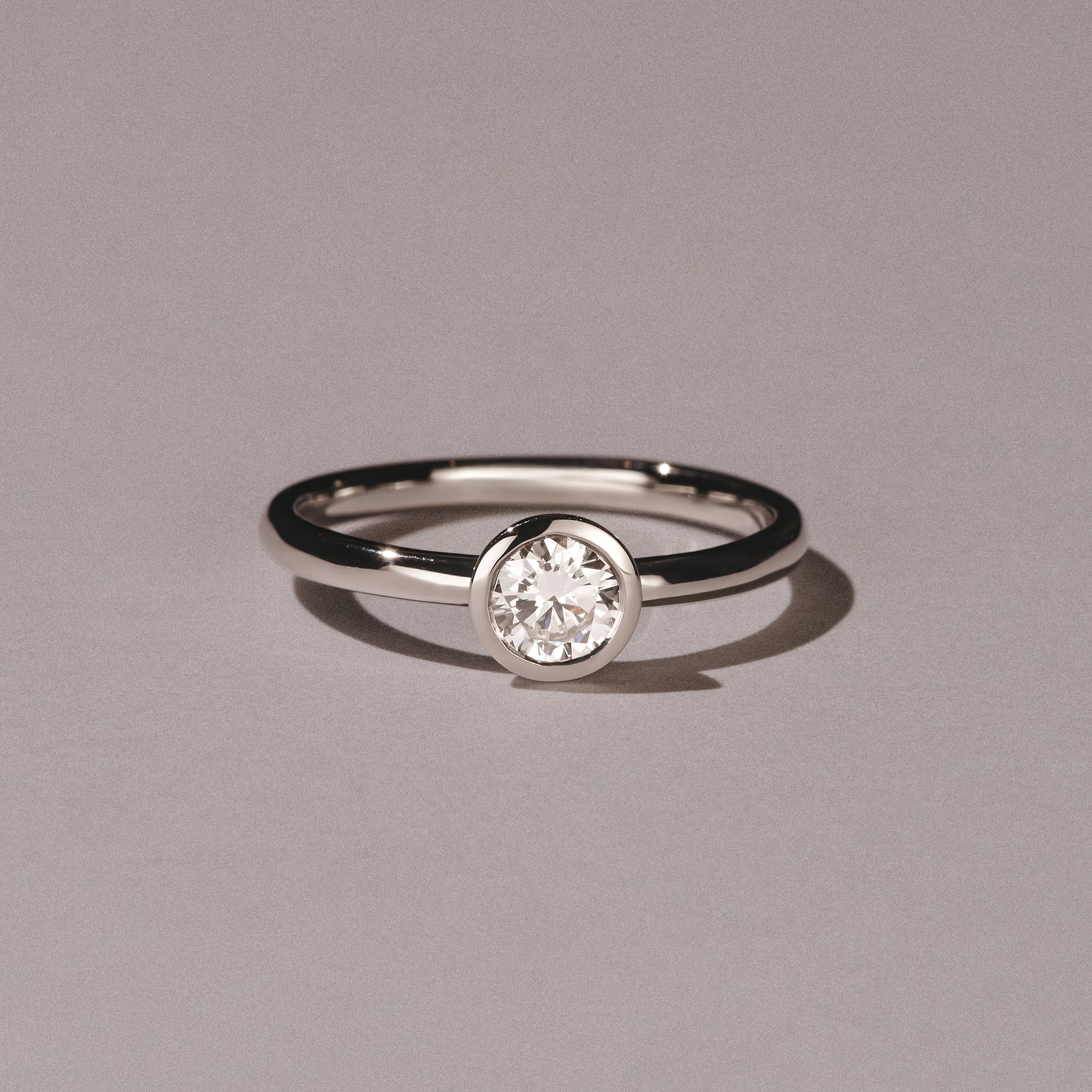 Horizon Round Cut Lab Diamond Solitaire Ring 0.50ct H/SI in 9K White Gold - Image 6
