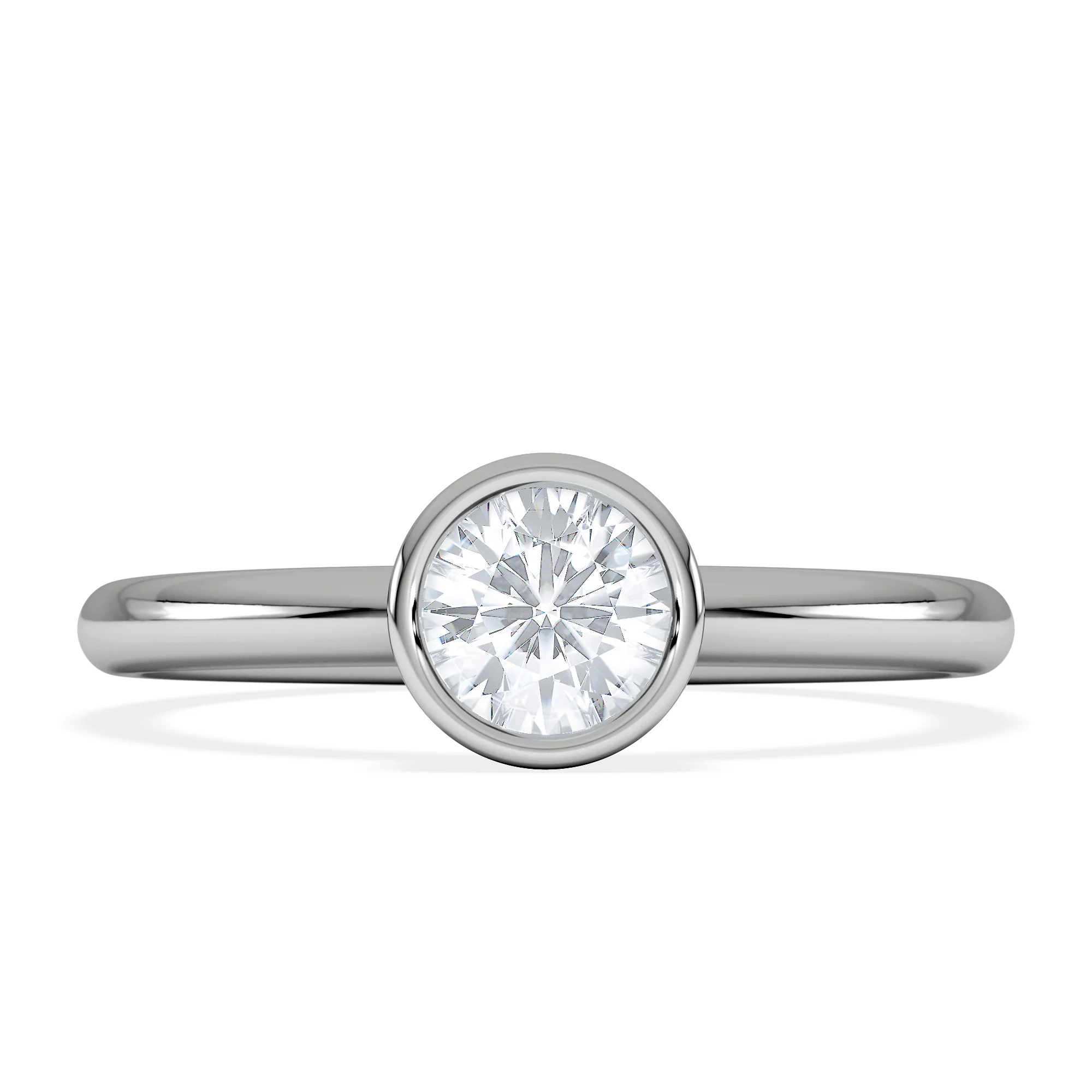Horizon Round Cut Lab Diamond Solitaire Ring 0.50ct H/SI in 9K White Gold - Image 7