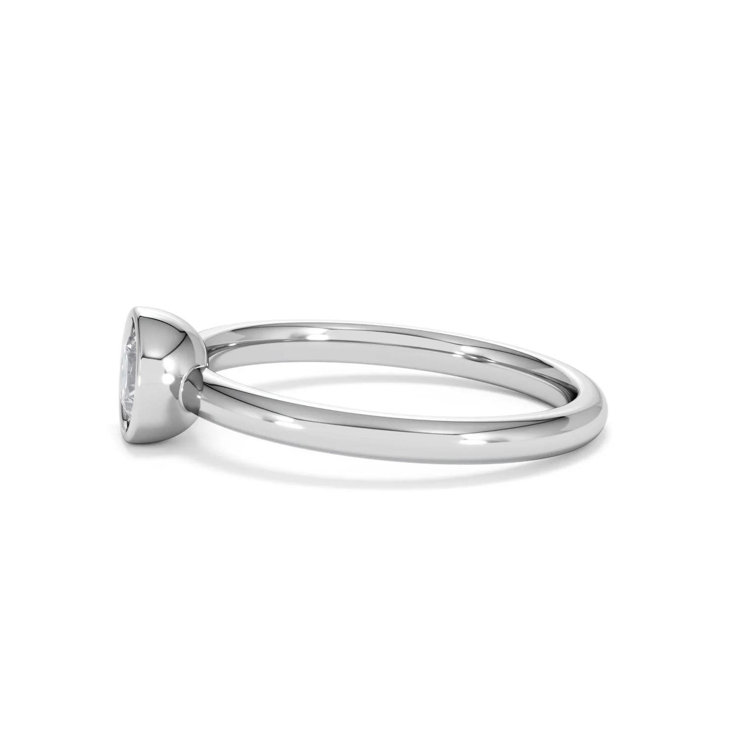 Horizon Round Cut Lab Diamond Solitaire Ring 0.50ct H/SI in 9K White Gold - Image 72