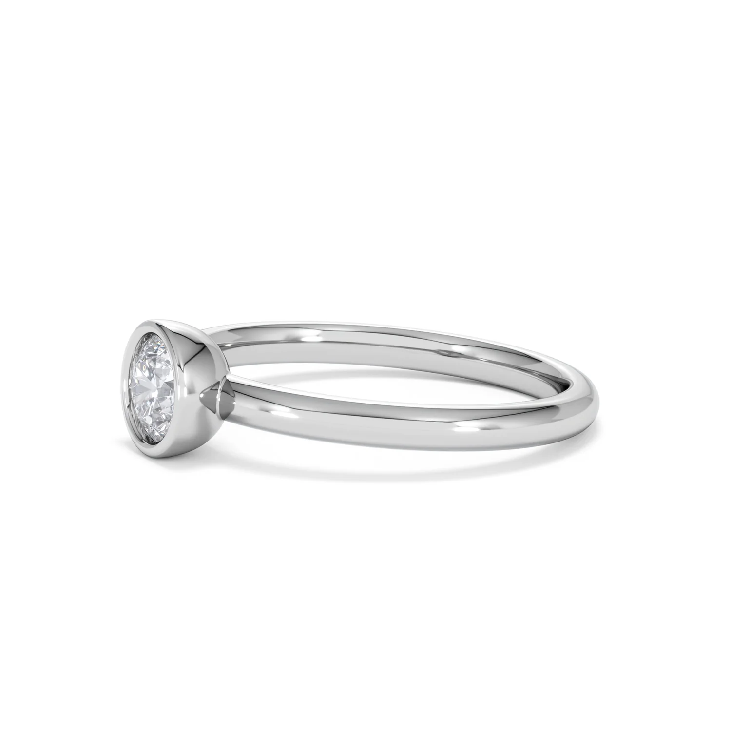 Horizon Round Cut Lab Diamond Solitaire Ring 0.50ct H/SI in 9K White Gold - Image 76
