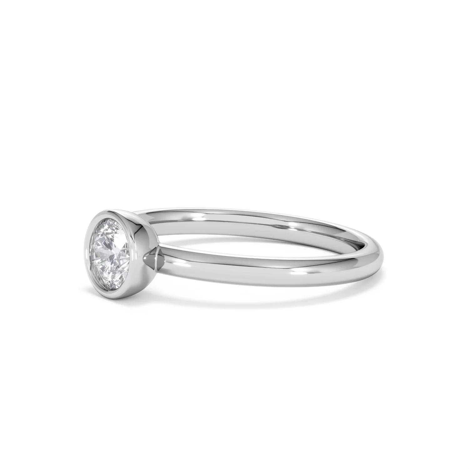 Horizon Round Cut Lab Diamond Solitaire Ring 0.50ct H/SI in 9K White Gold - Image 78