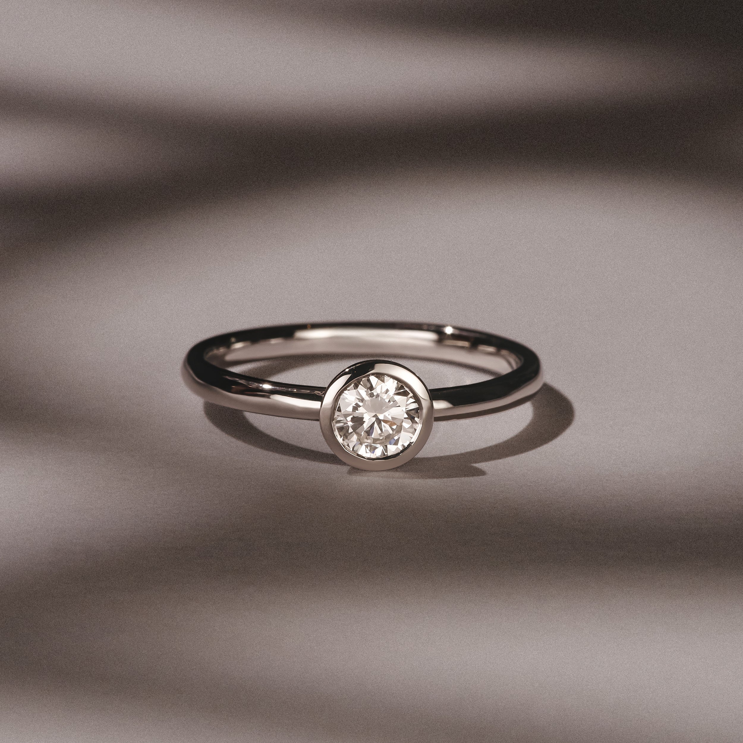 Horizon Round Cut Lab Diamond Solitaire Ring 0.50ct H/SI in 9K White Gold - Image 8