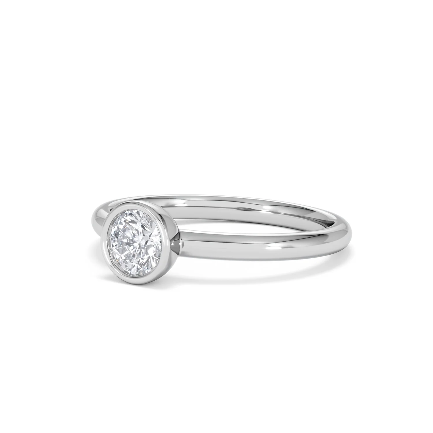 Horizon Round Cut Lab Diamond Solitaire Ring 0.50ct H/SI in 9K White Gold - Image 82