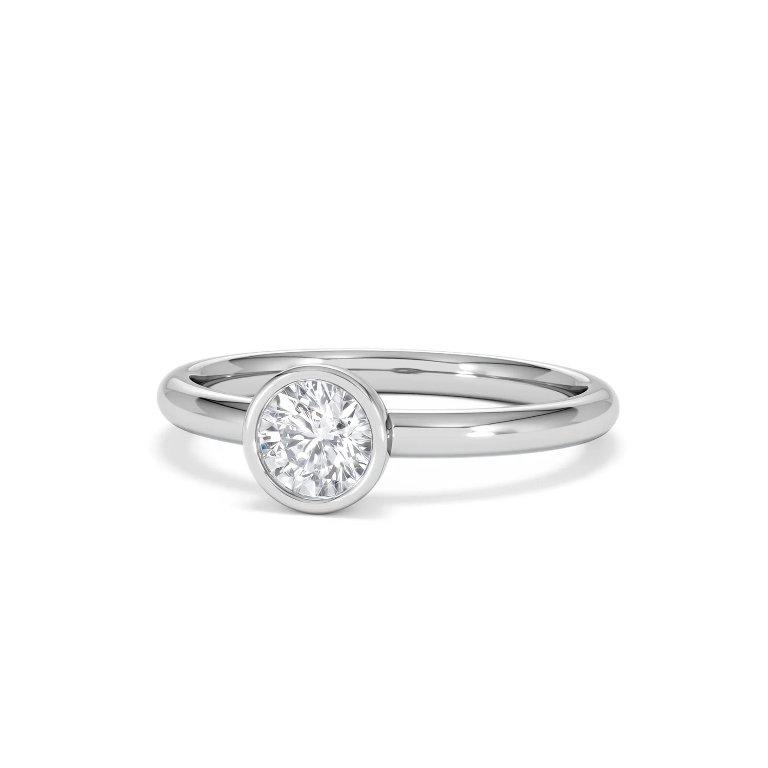 Horizon Round Cut Lab Diamond Solitaire Ring 0.50ct H/SI in 9K White Gold - Image 86