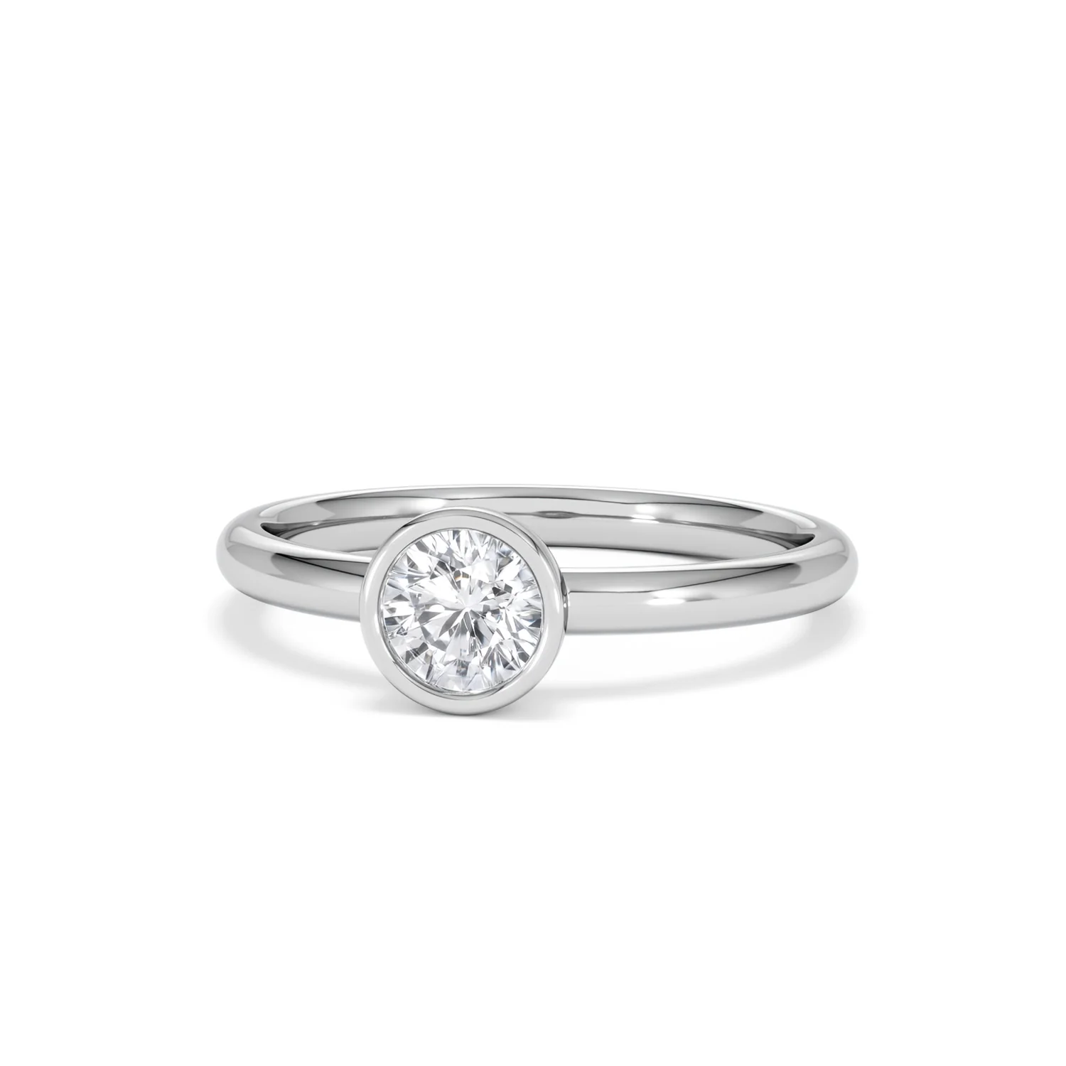 Horizon Round Cut Lab Diamond Solitaire Ring 0.50ct H/SI in 9K White Gold - Image 87