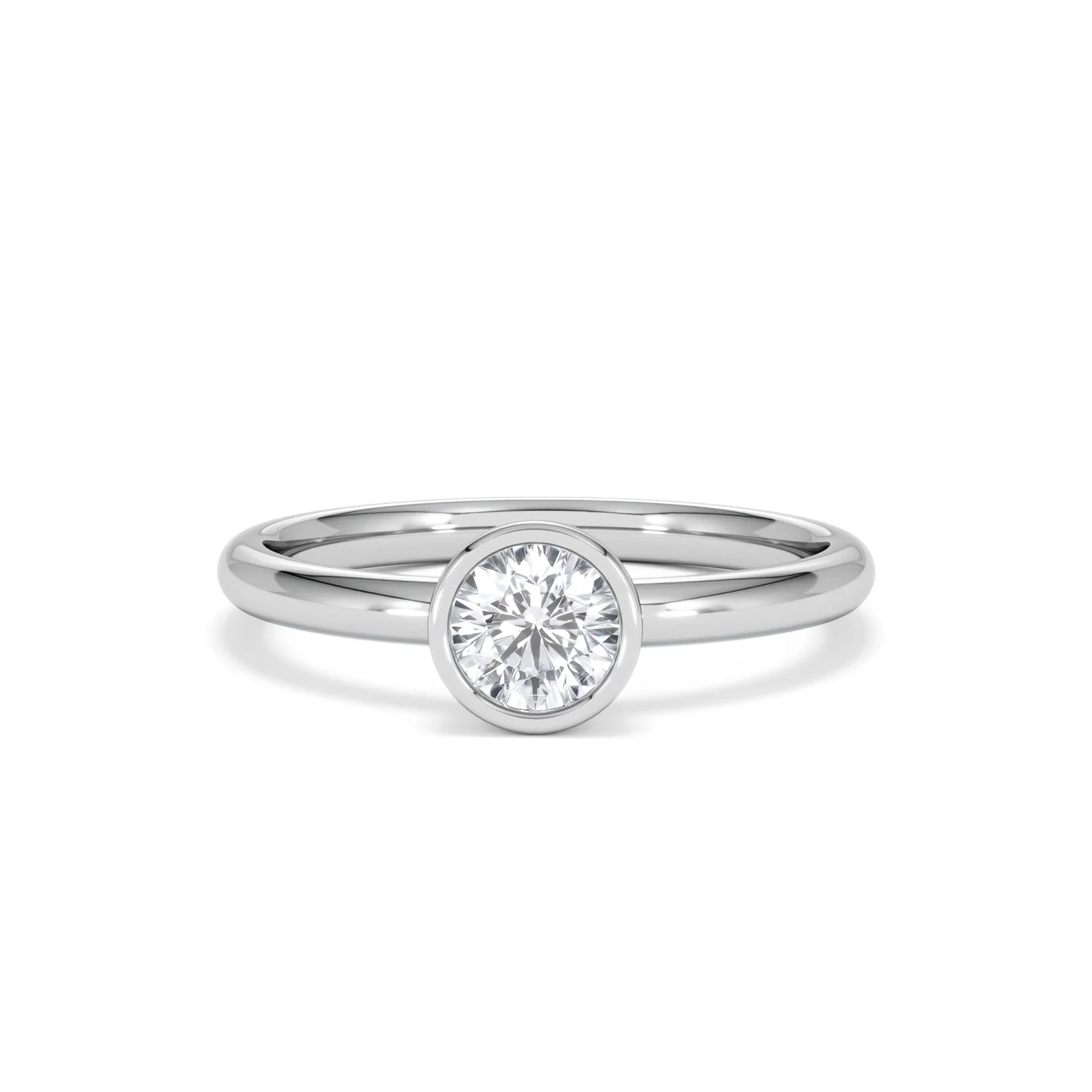 Horizon Round Cut Lab Diamond Solitaire Ring 0.50ct H/SI in 9K White Gold - Image 89