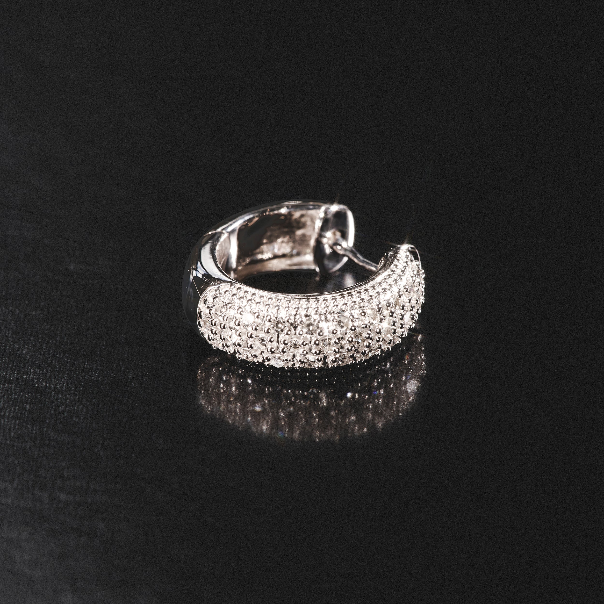 Huggie Earrings 0.33ct Diamond 9K White Gold - Image 8