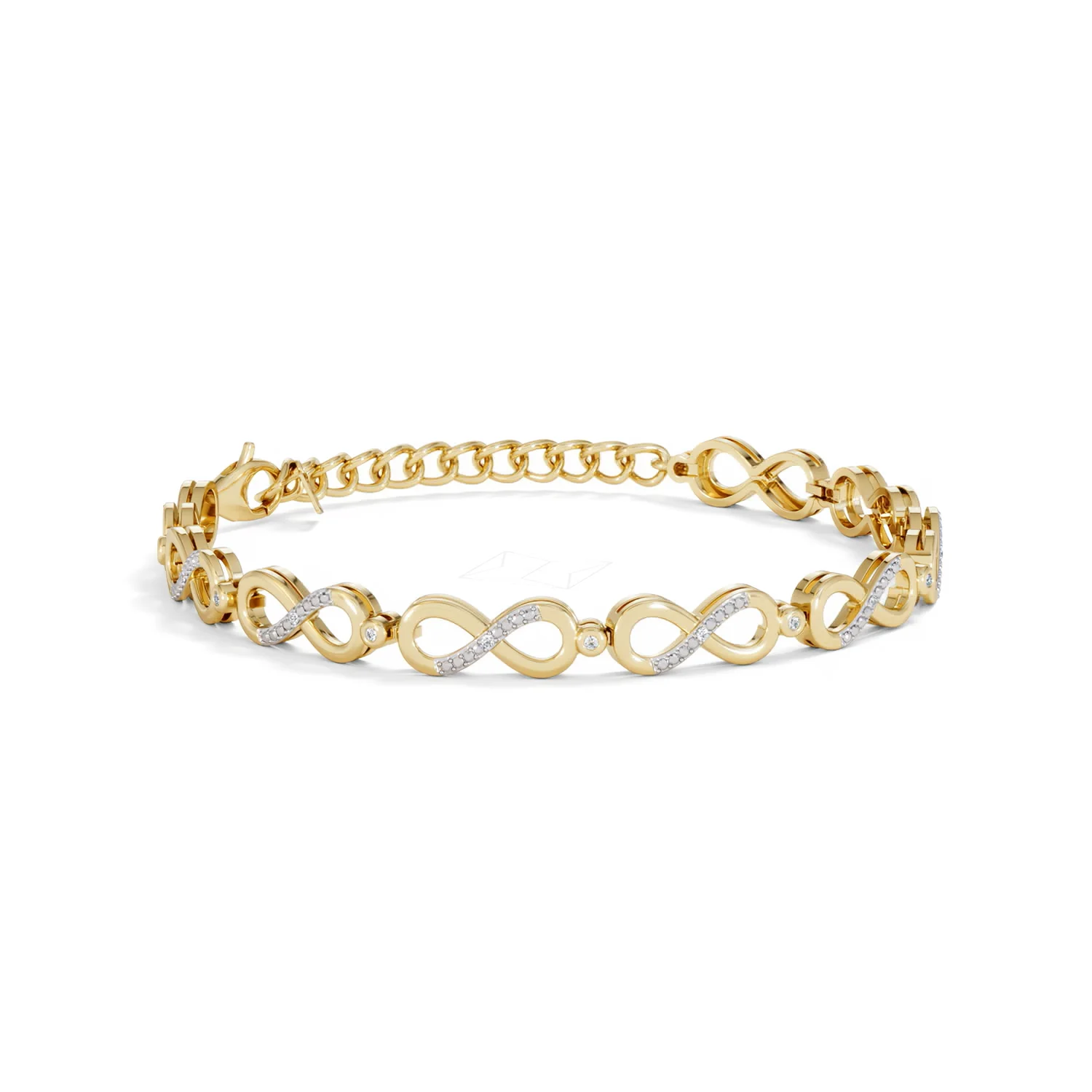 Infinity Love 0.05ct Lab Diamond Link Bracelet in 18K Gold Vermeil - Image 13