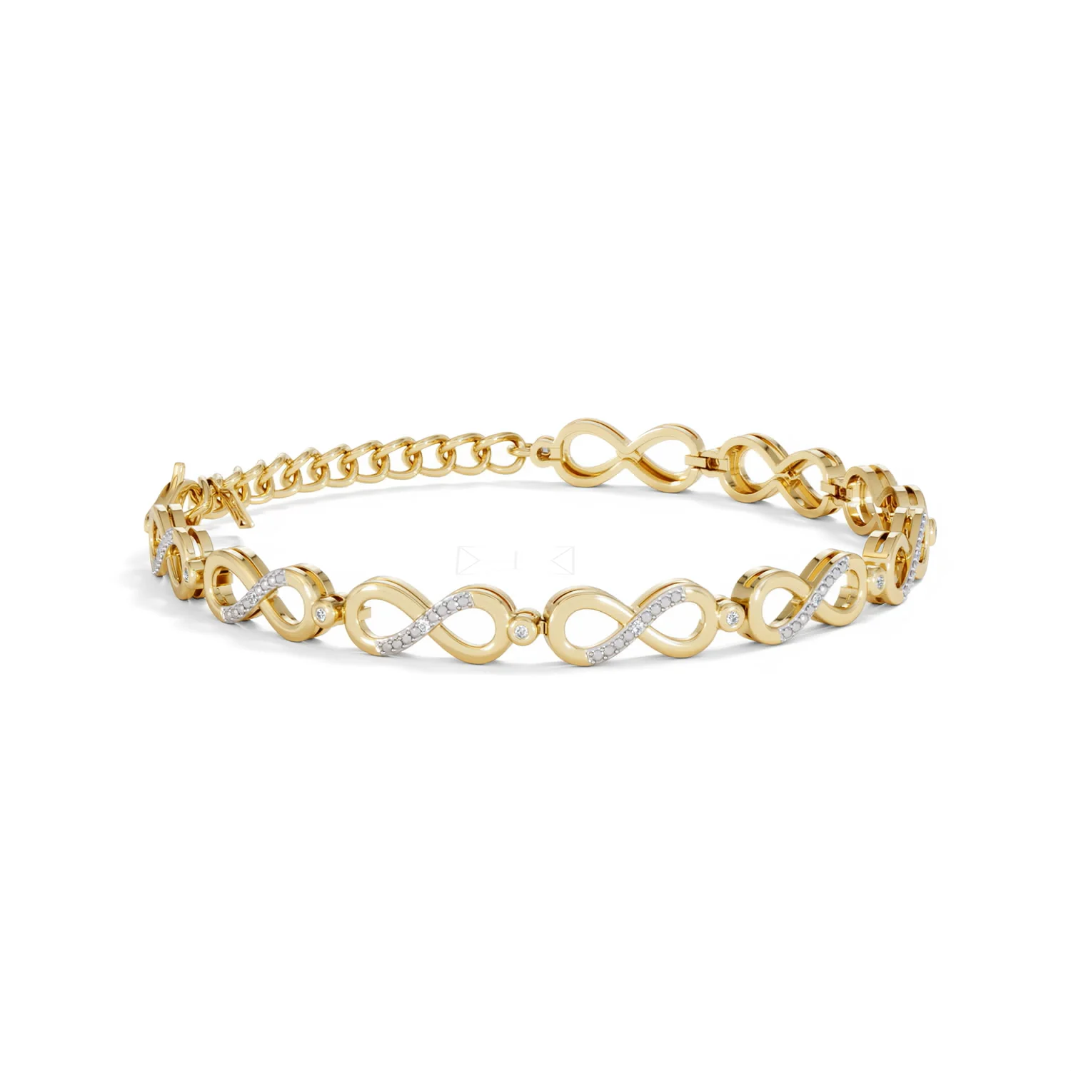 Infinity Love 0.05ct Lab Diamond Link Bracelet in 18K Gold Vermeil - Image 18