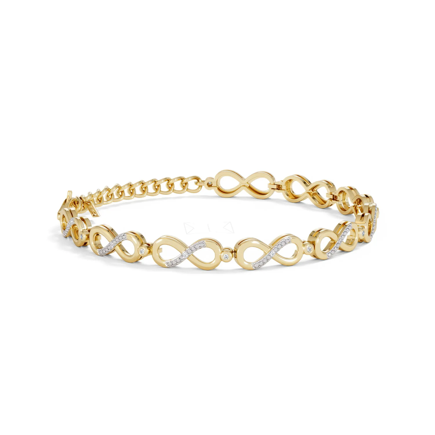 Infinity Love 0.05ct Lab Diamond Link Bracelet in 18K Gold Vermeil - Image 19