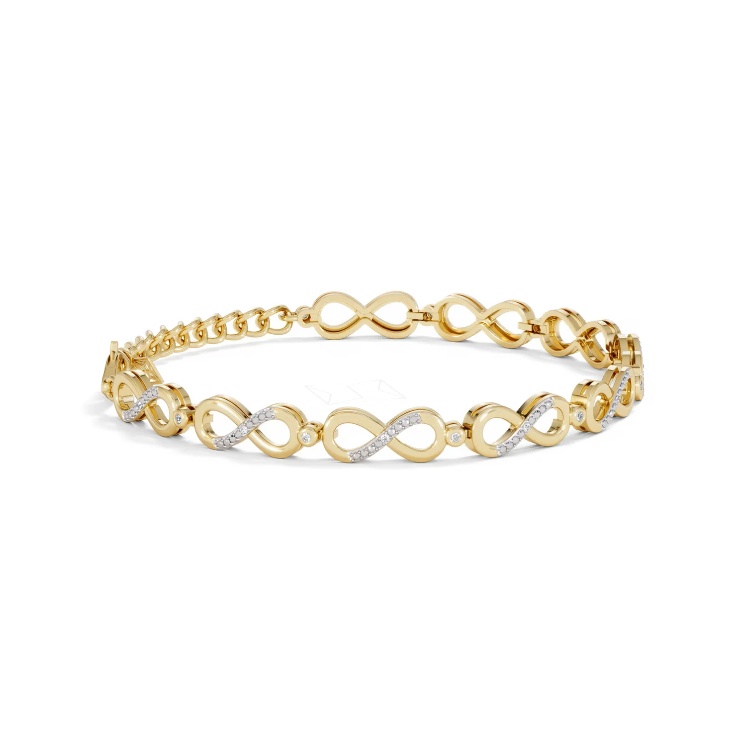 Infinity Love 0.05ct Lab Diamond Link Bracelet in 18K Gold Vermeil - Image 22