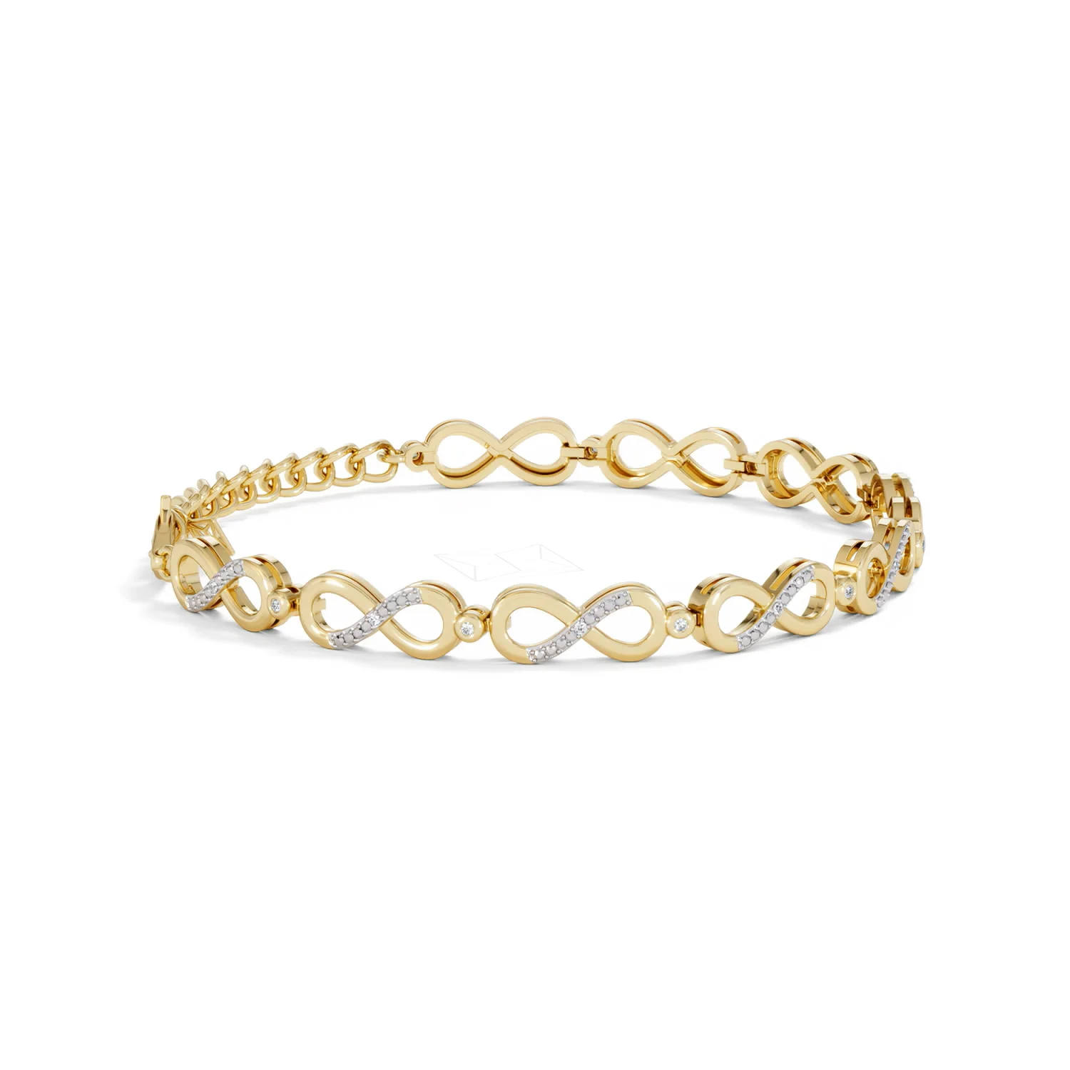 Infinity Love 0.05ct Lab Diamond Link Bracelet in 18K Gold Vermeil - Image 23