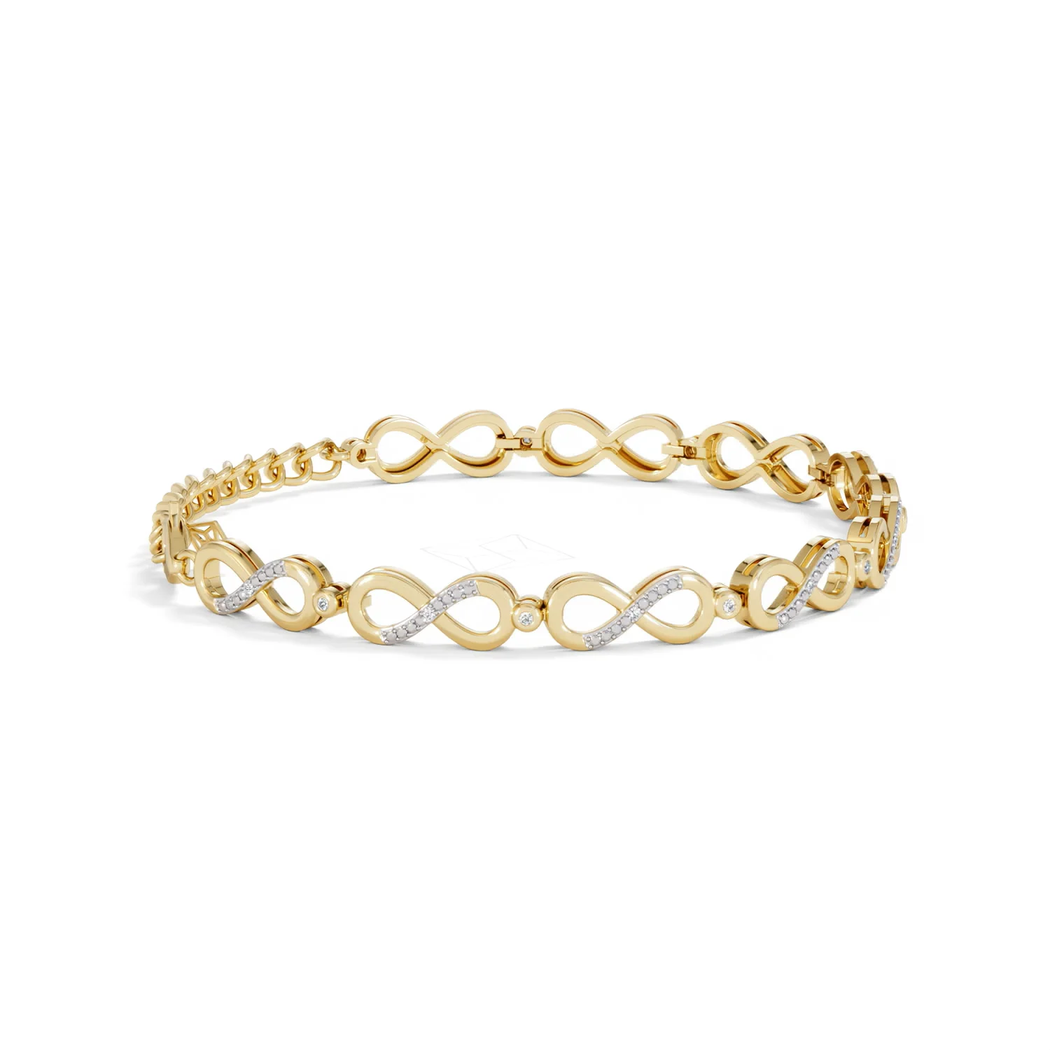 Infinity Love 0.05ct Lab Diamond Link Bracelet in 18K Gold Vermeil - Image 25