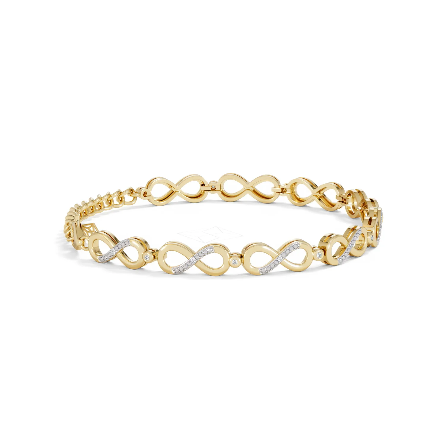 Infinity Love 0.05ct Lab Diamond Link Bracelet in 18K Gold Vermeil - Image 26